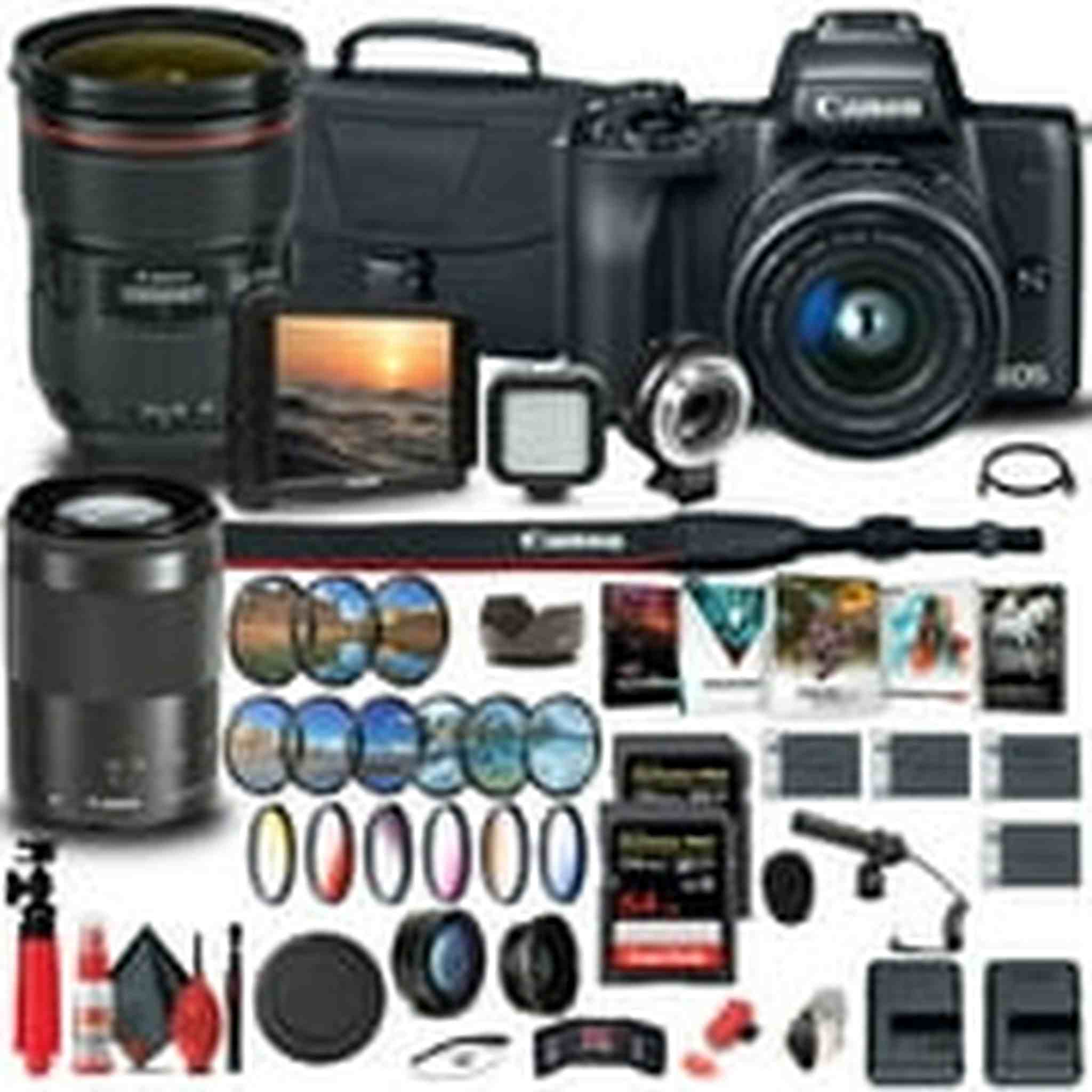 Canon EOS M50 Mirrorless Digital Camera with 15-45mm and 55-200mm Lenses Extreme Mountain Bundle Canon