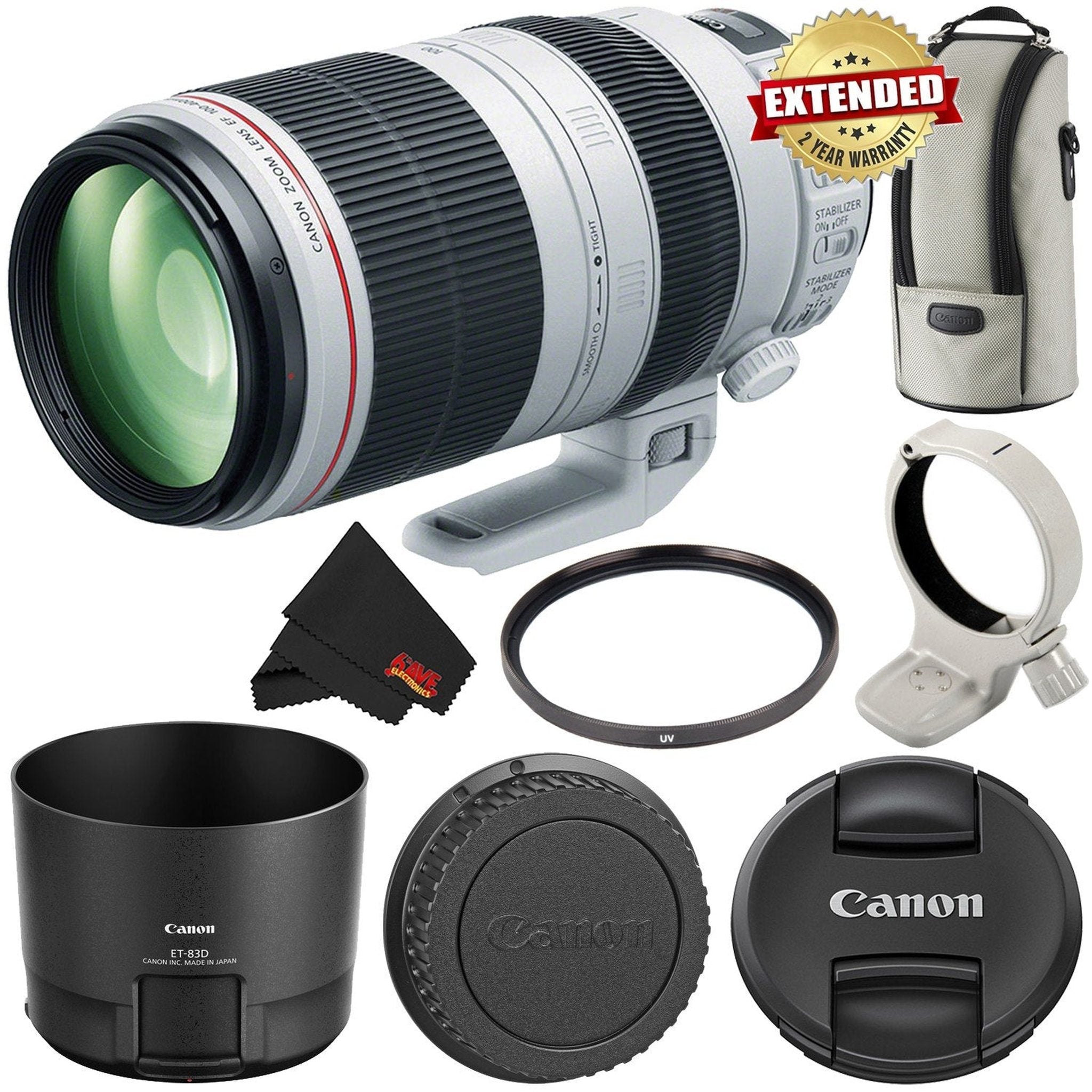 Canon EF 100-400mm f/4.5-5.6L is II USM Lens International Version 9524B002 - Starter Bundle Canon