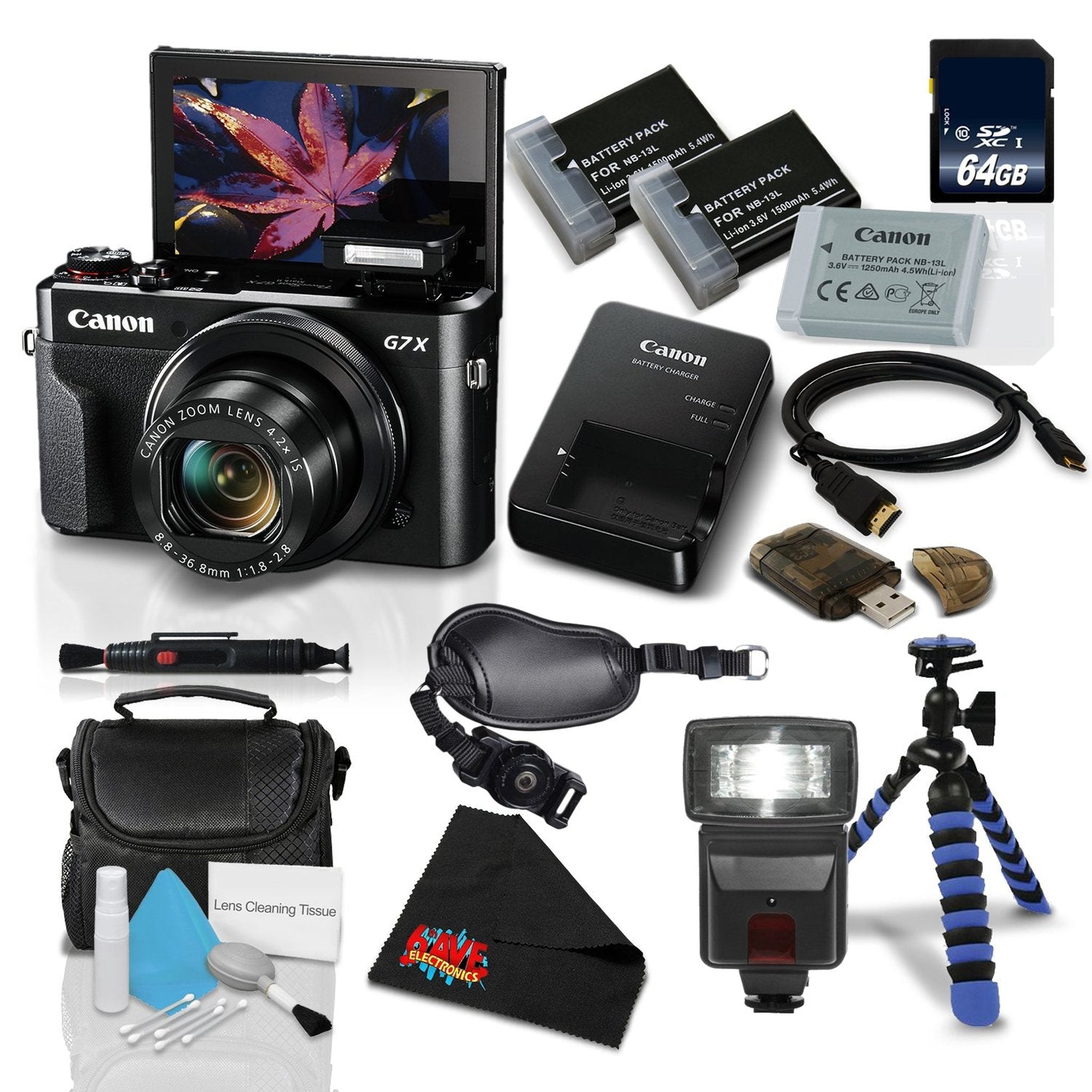 Canon PowerShot G7 X Mark II Digital Camera w/1 Inch CMOS Sensor and Tilt LCD Screen Touchscreen- Deluxe Bundle 1066C00 Canon