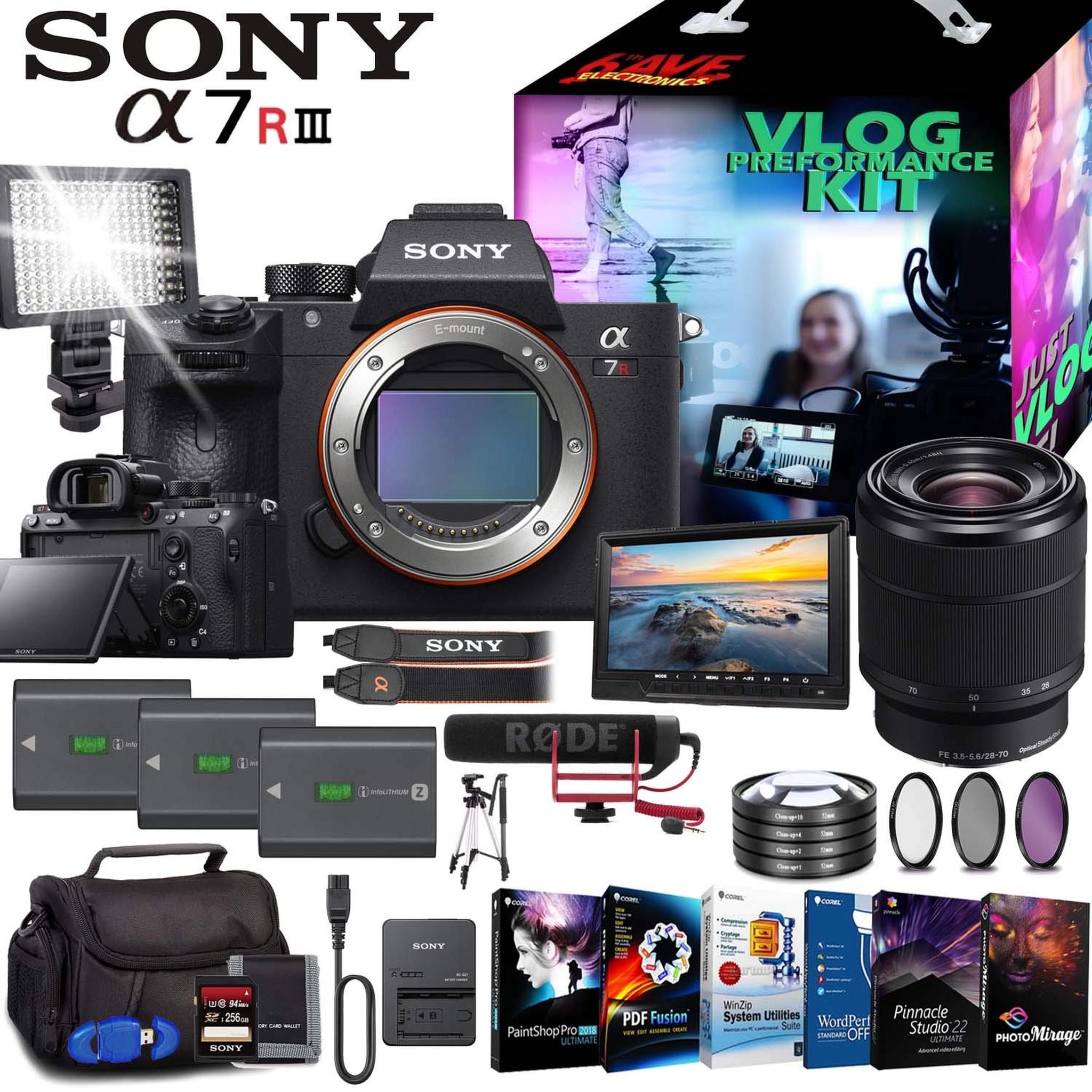 Sony Alpha a7R III Mirrorless Digital Camera with 28-70mm Lens Fully Loaded Vlogging Kit Sony