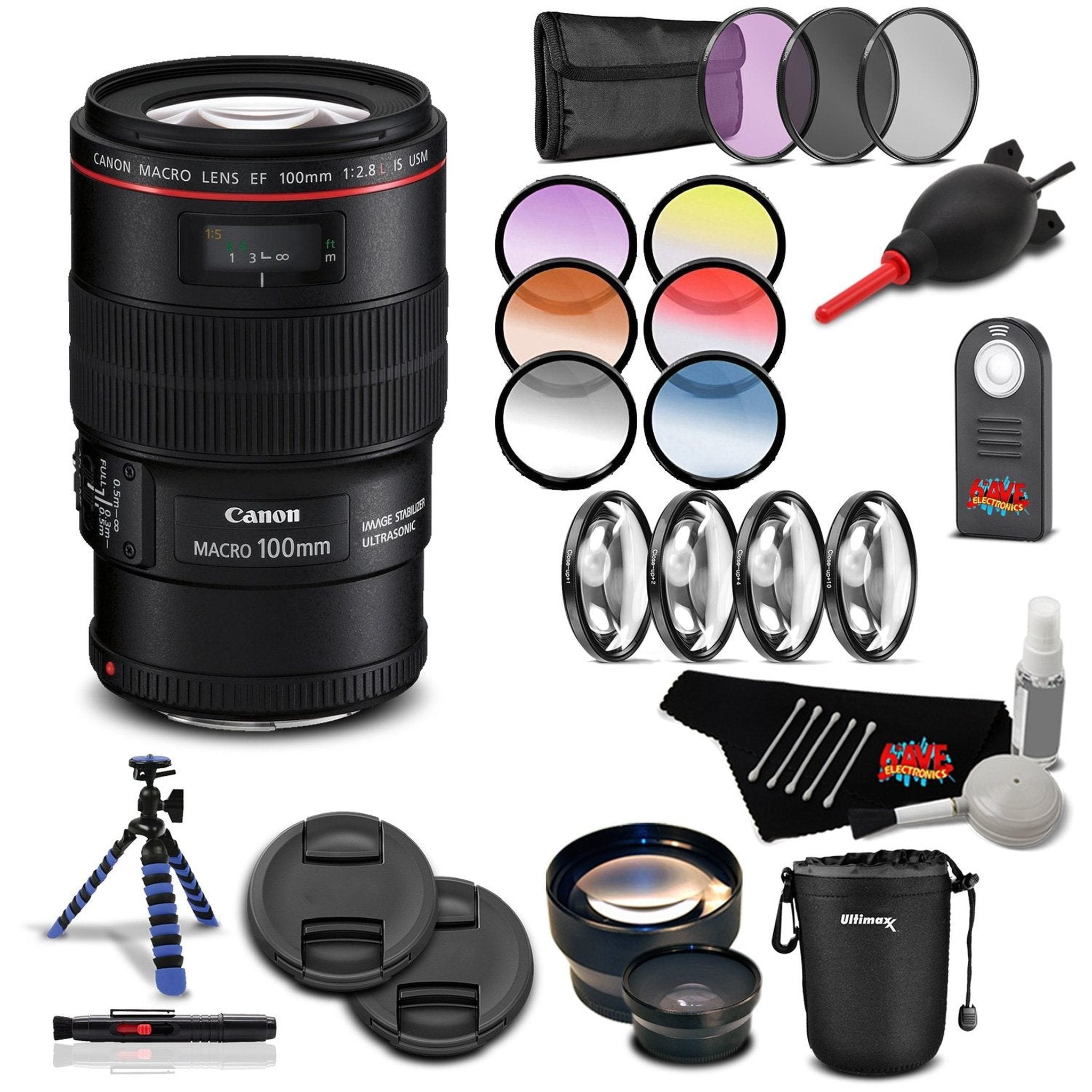 Canon EF 100mm f/2.8L Macro is USM Lens Professional Kit International Model Bundle Canon