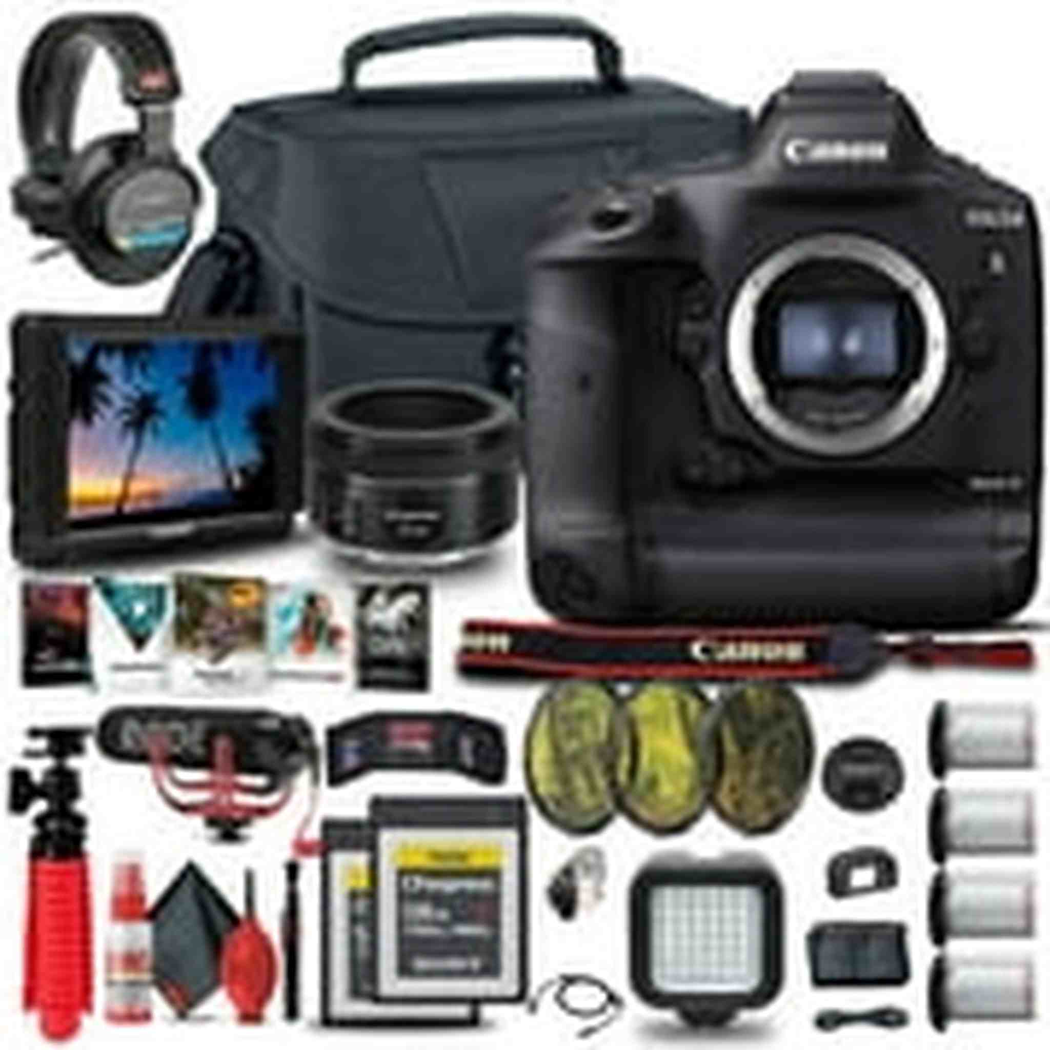 Canon EOS-1D X Mark III DSLR Camera Body Only 3829C002 + 4K Monitor + Extra Battery Canon