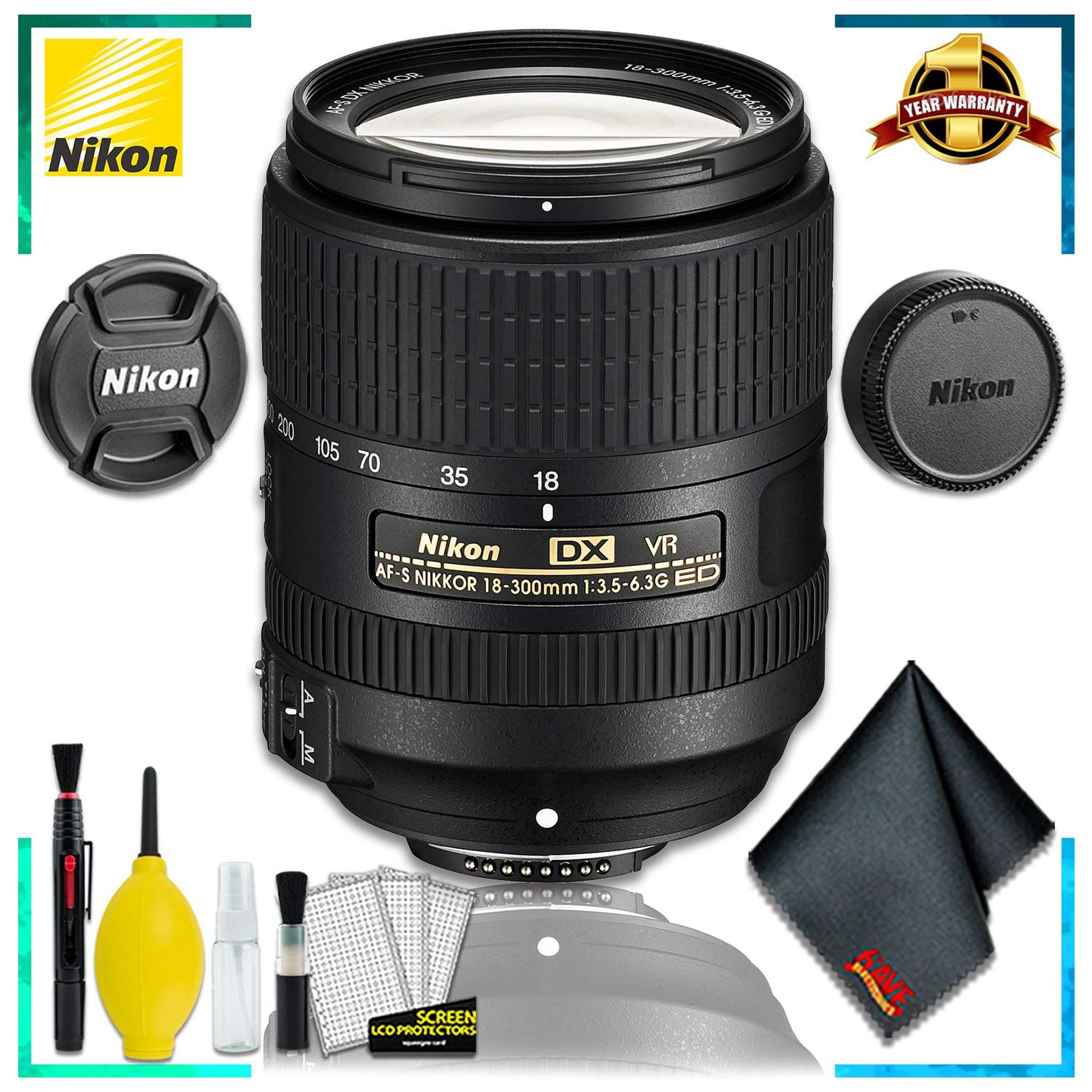 Nikon AF-S DX VR Nikkor 18-300MM Lens Intl Model + Cleaning Kit Nikon