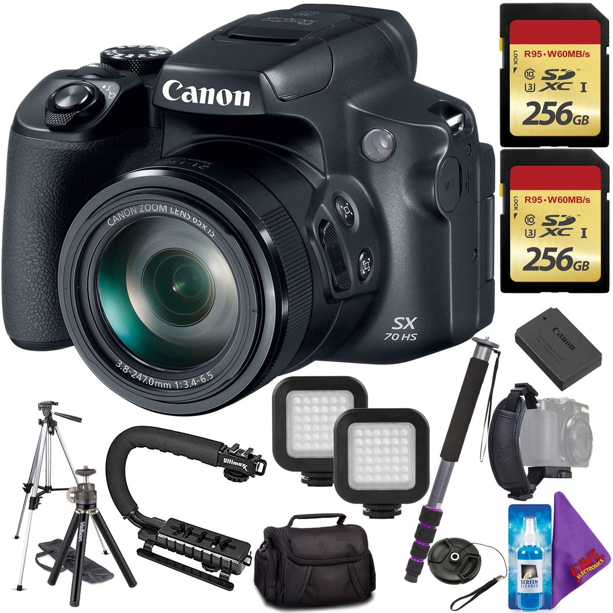 Canon PowerShot SX70 HS Digital Camera International Model Accessory Bundle Canon