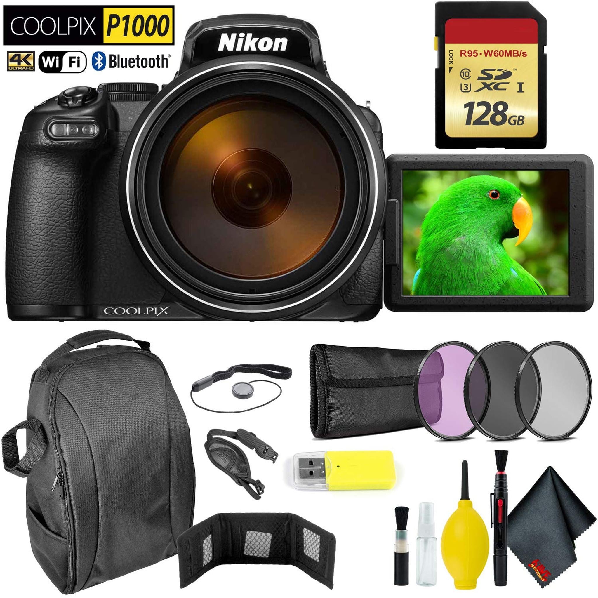 Nikon COOLPIX P1000 Digital Camera + 128GB Memory Card Extreme Bundle International Model Nikon