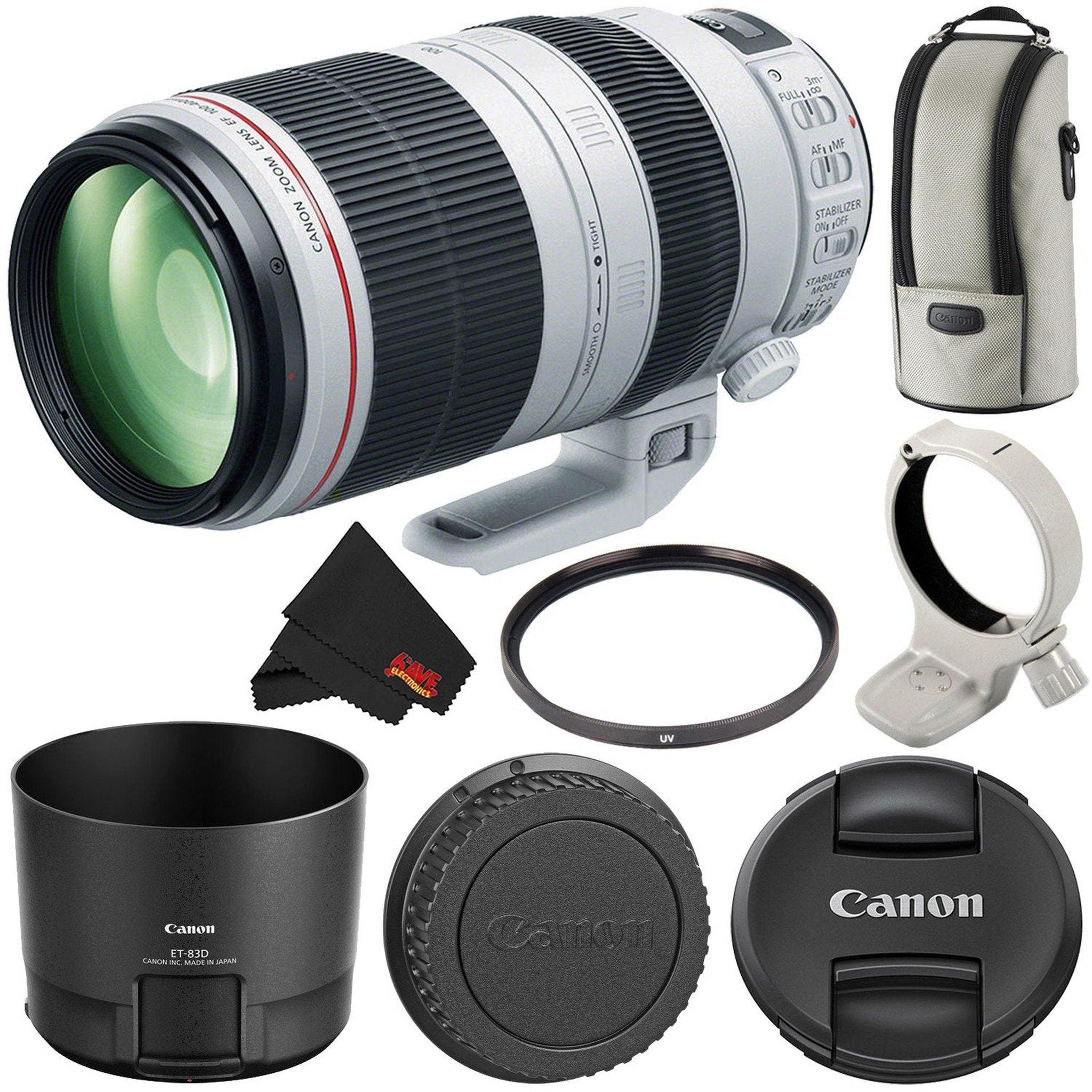 Canon EF 100-400mm f/4.5-5.6L IS II USM Lens Intl Version No Warranty Starter Bundle Canon