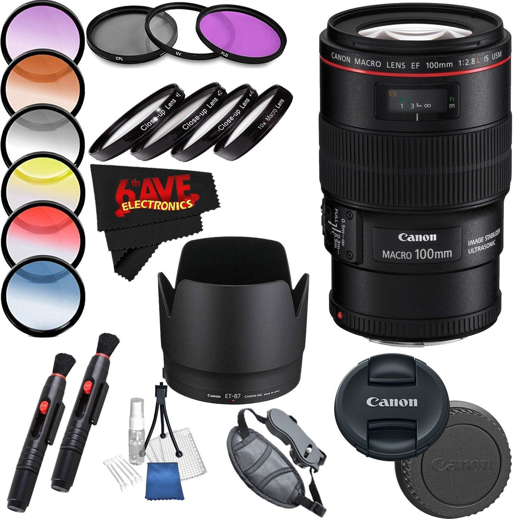 Canon EF 100mm f/2.8L Macro is USM Lens International Version Professional Accessory Combo Canon