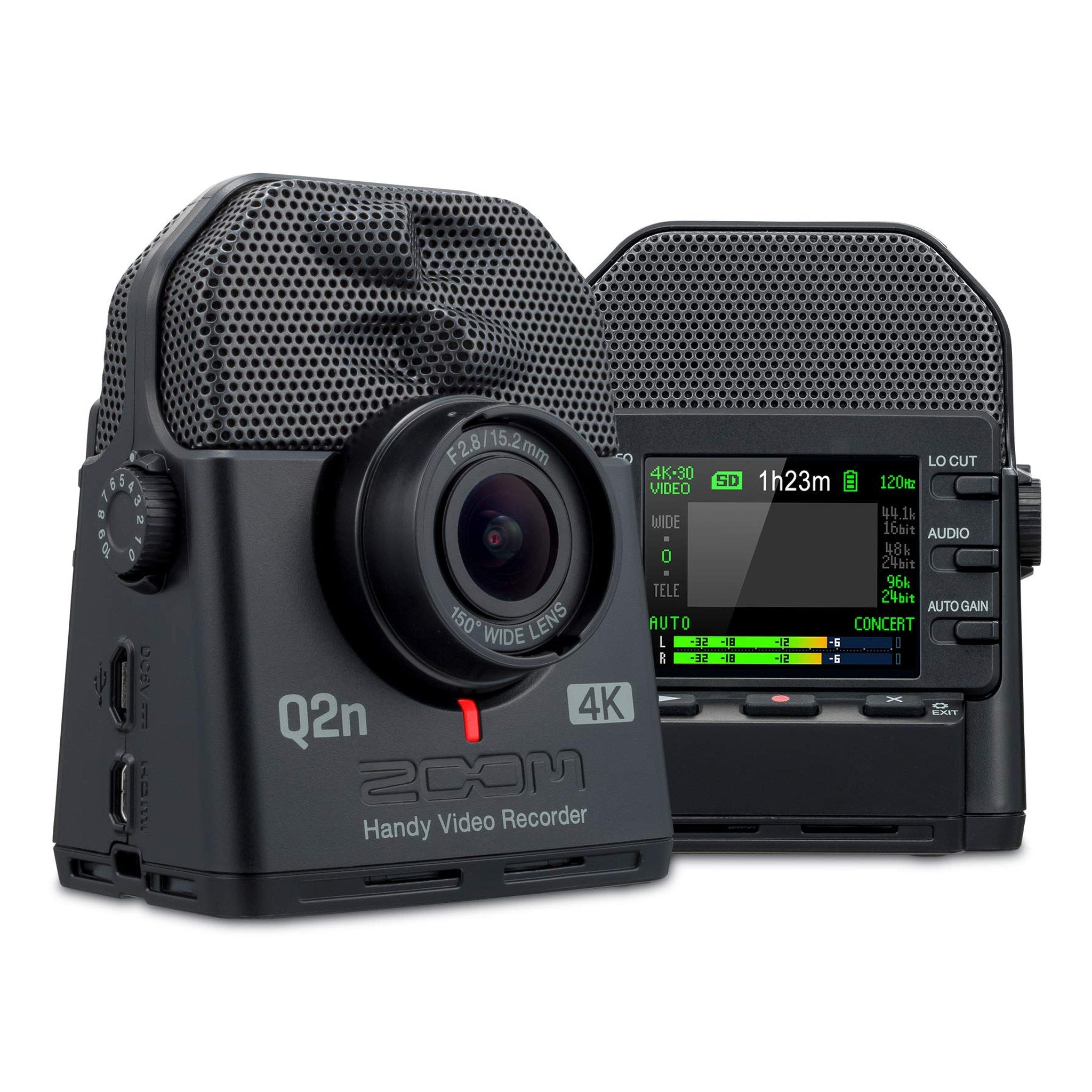 Zoom Q2n-4K Handy Video Recorder, 4K/30P Ultra High Definition Video, Compact Size, Stereo Microphones, Wide Angle Lens, for Recording Music, Video, YouTube Videos, Livestreaming Zoom