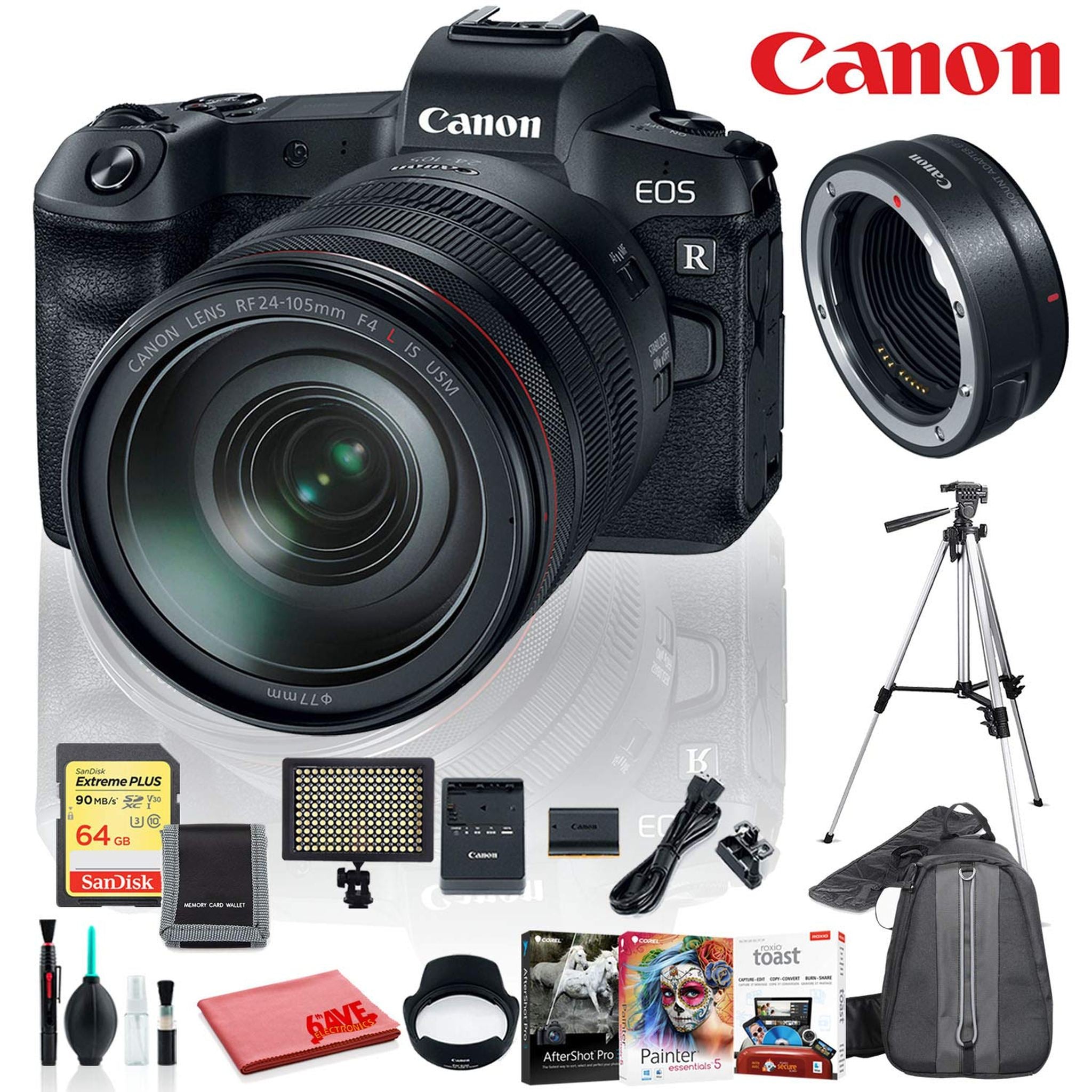 International Premium Bundle - Canon EOS RP Mirrorless Camera with with RF 24-105 F4 L is USM Lens Lens and Mount Adapte Canon