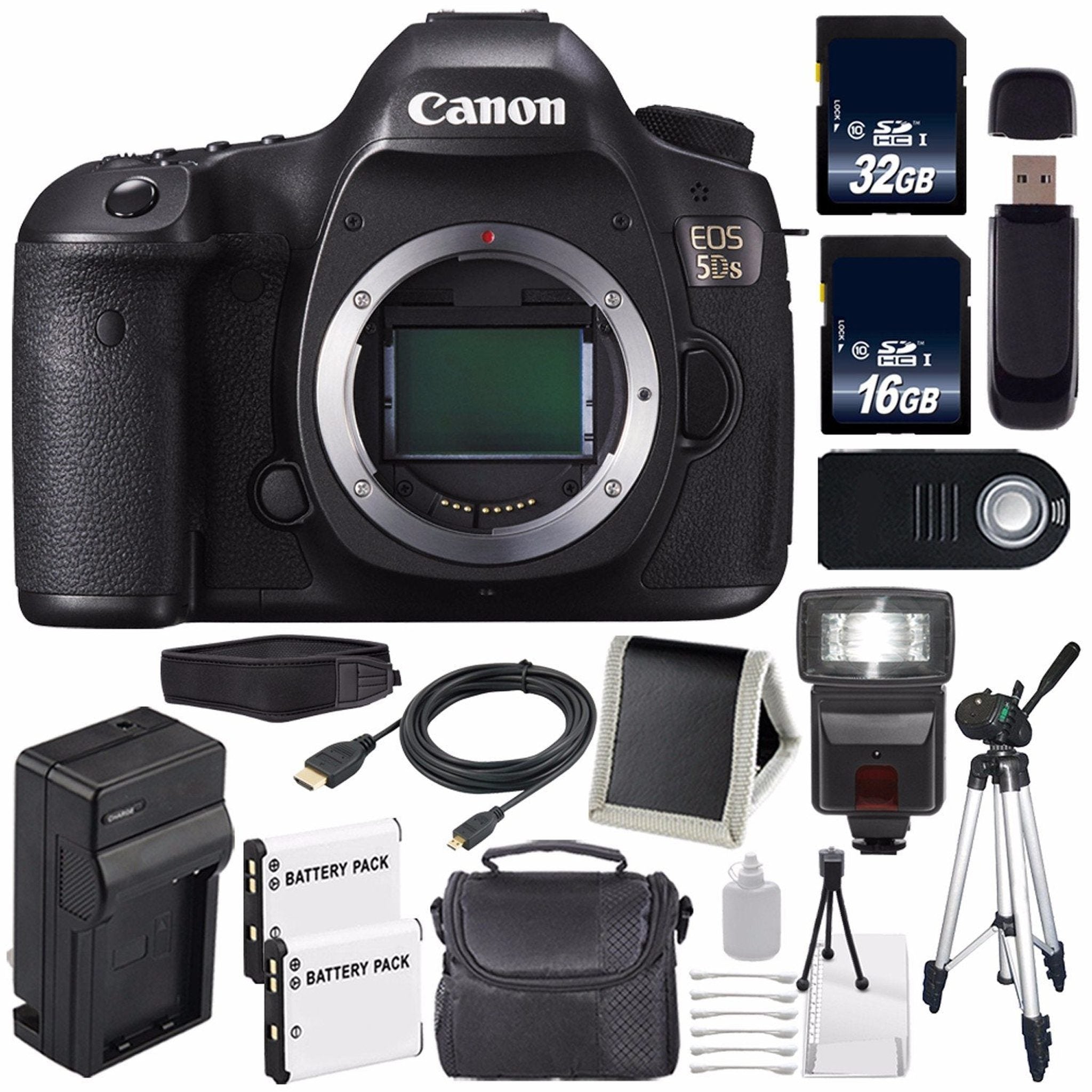 Canon EOS 5DS DSLR Camera International Model 0581C002 + LP-E6 Battery + 32GB Card + 16GB Card Supreme Bundle Canon