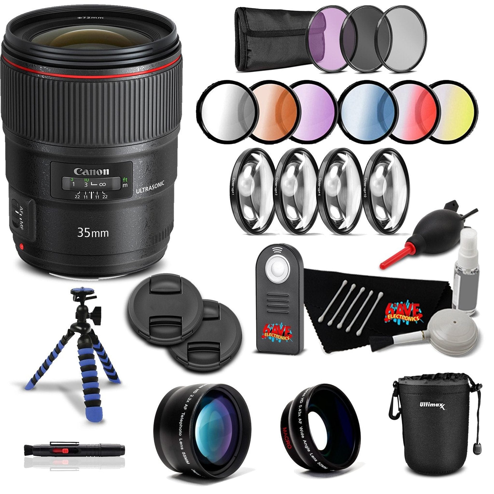 Canon EF 35mm f/1.4L II USM Lens Professional Bundle International Model Canon