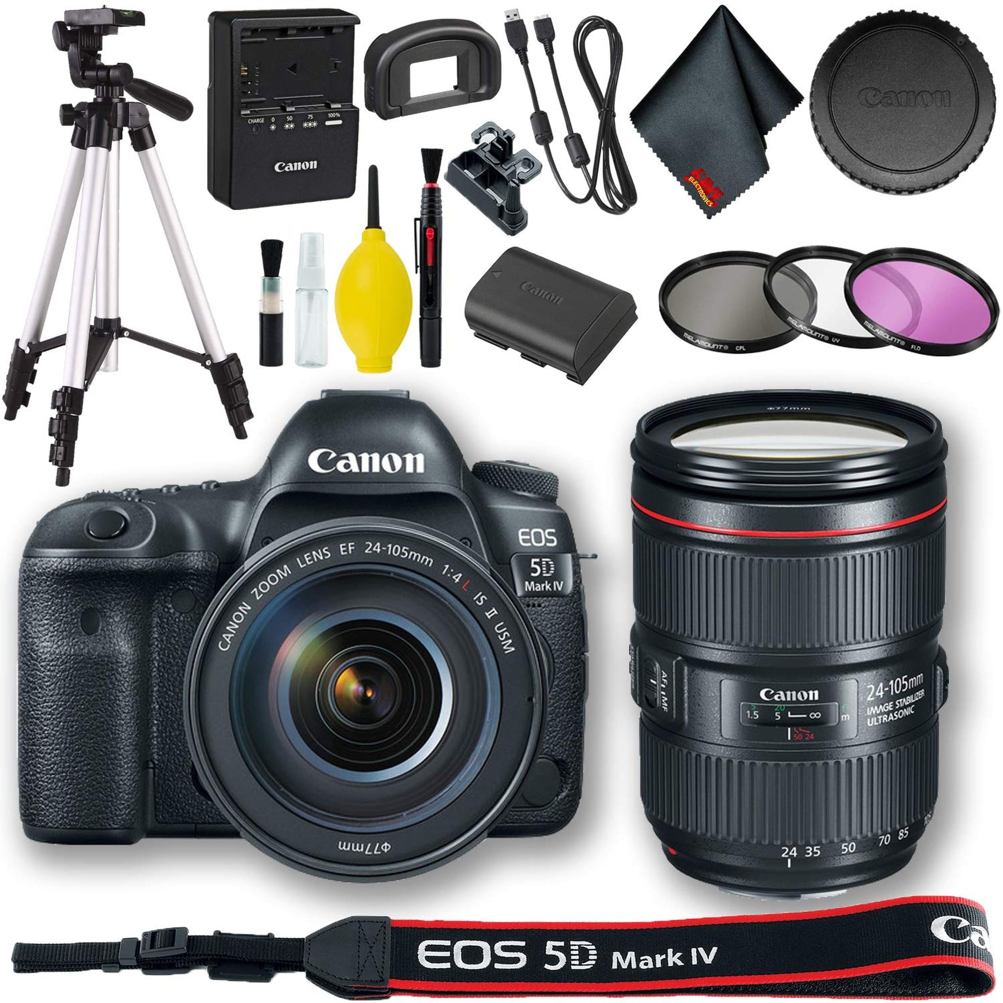 Canon EOS 5D Mark IV DSLR Camera with 24-105mm f/4L II Lens International Model Basic Bundle Canon