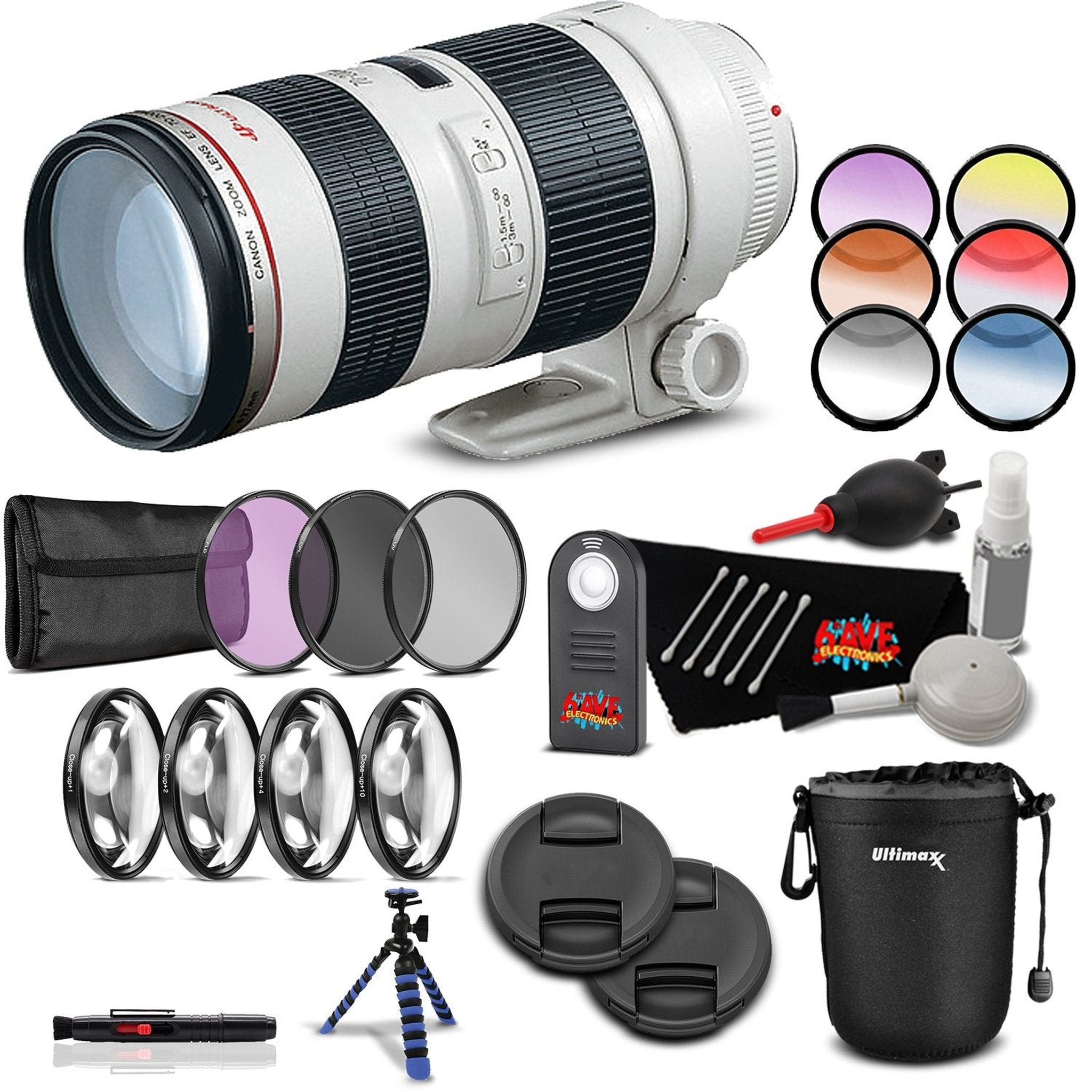 Canon EF 70-200mm f/2.8L USM Lens Professional Kit International Model Canon