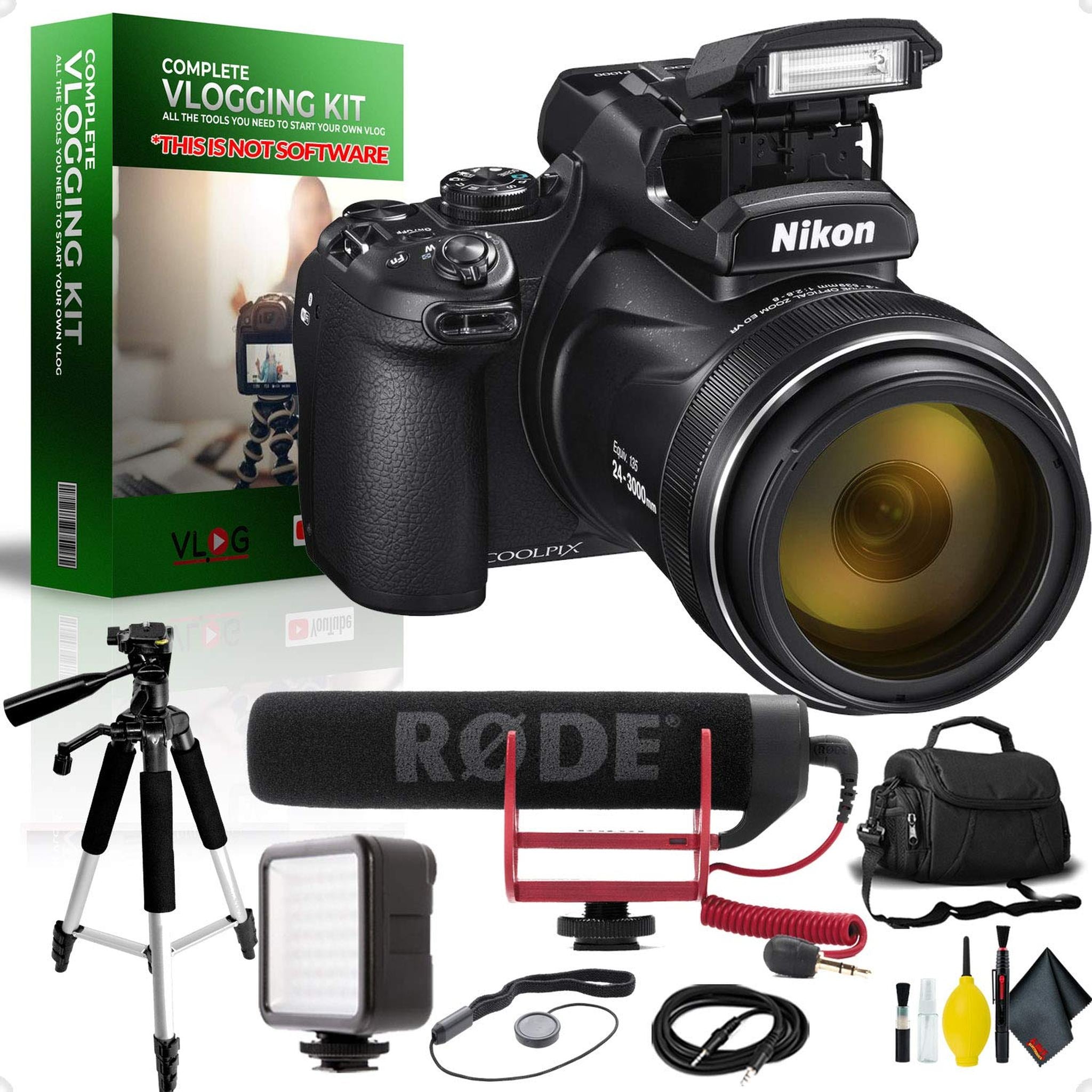 Nikon COOLPIX P1000 Digital Camera - International Model - Complete Vlogging Equipment Kit Nikon