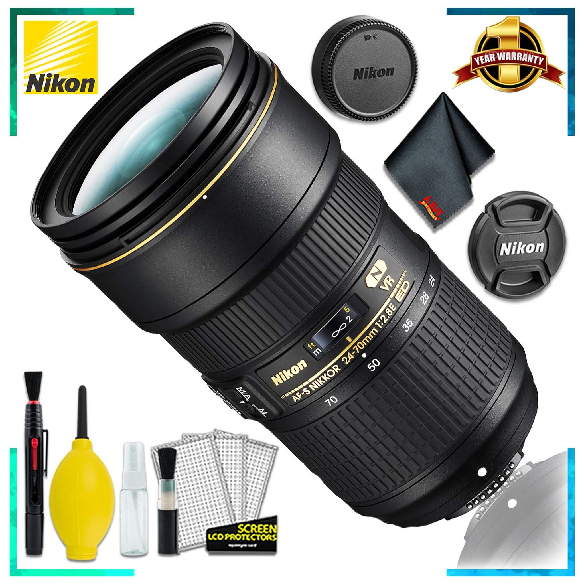 Nikon AF-S NIKKOR 24-70mm f/2.8E ED VR Intl Model + Cleaning Kit Nikon