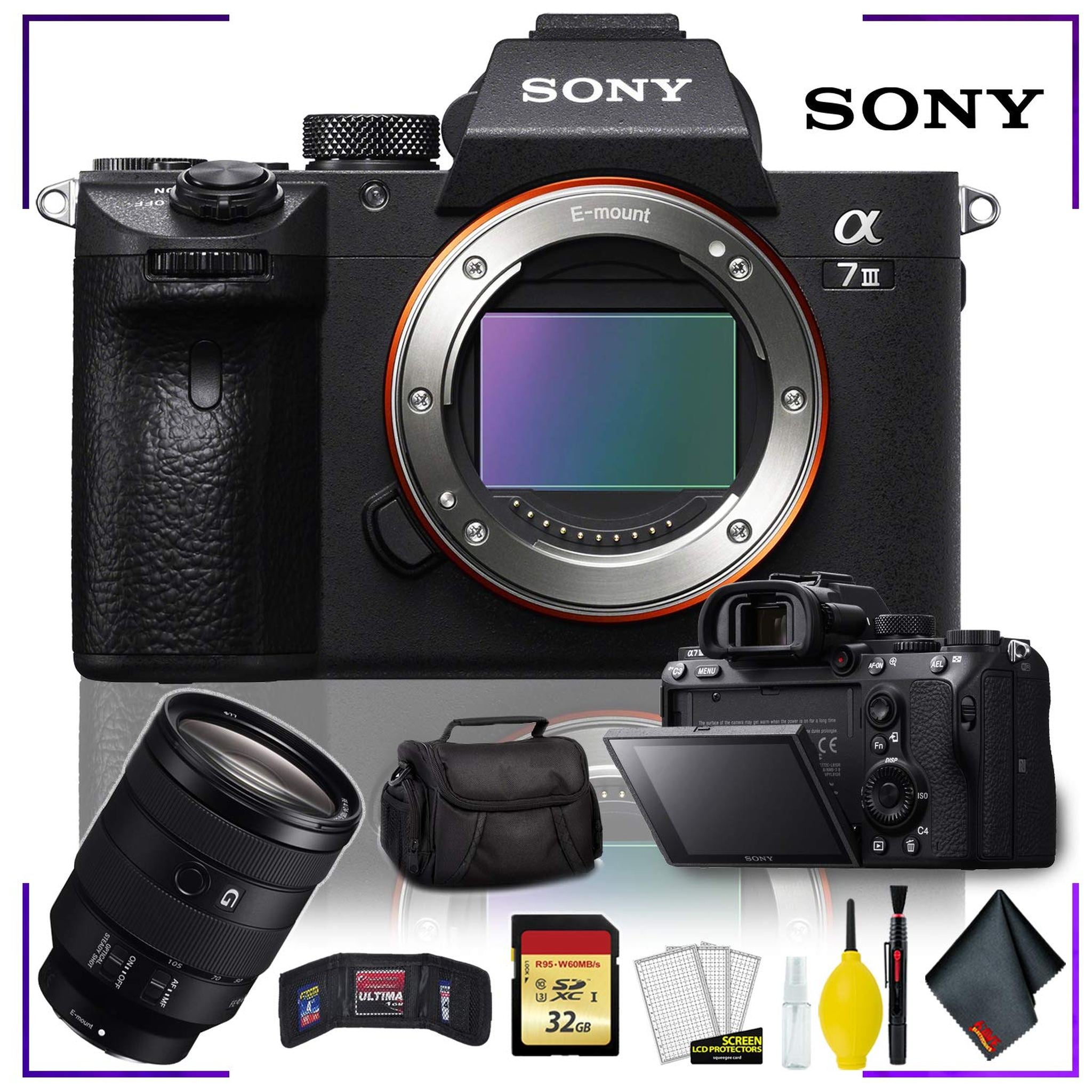 Sony Alpha a7 III Mirrorless Digital Camera Body Only with + Sony FE 24-105mm f/4 G OSS Len Ultimate Bundle Sony