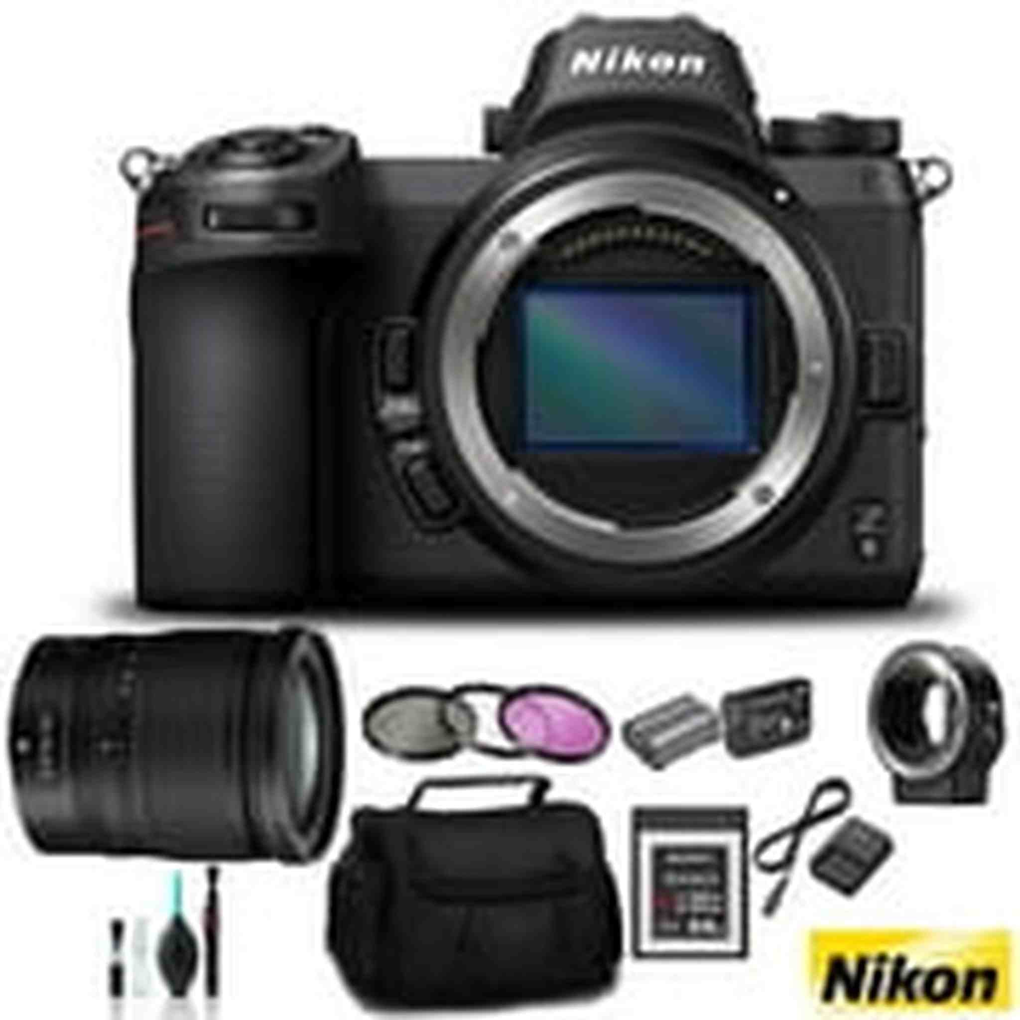 Nikon Z 6 Mirrorless FX-Format Digital Camera with 24-70mm Lens and FTZ Mount Adapter Kit - Bundle64GB Memory Card + EN- Nikon