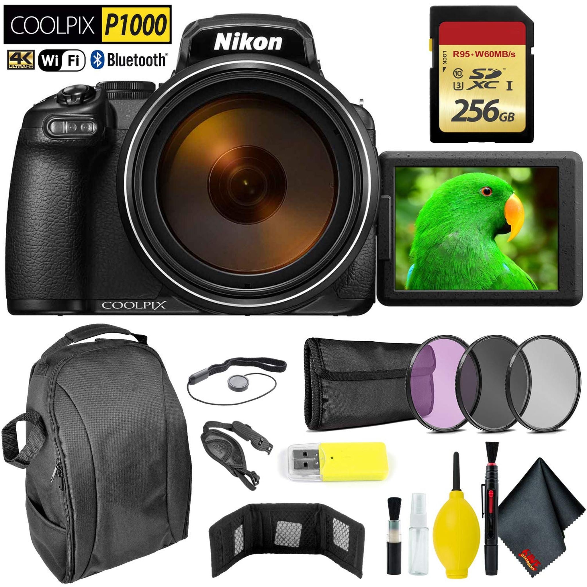 Nikon COOLPIX P1000 Digital Camera + 256GB Memory Card Extreme Bundle International Model Nikon