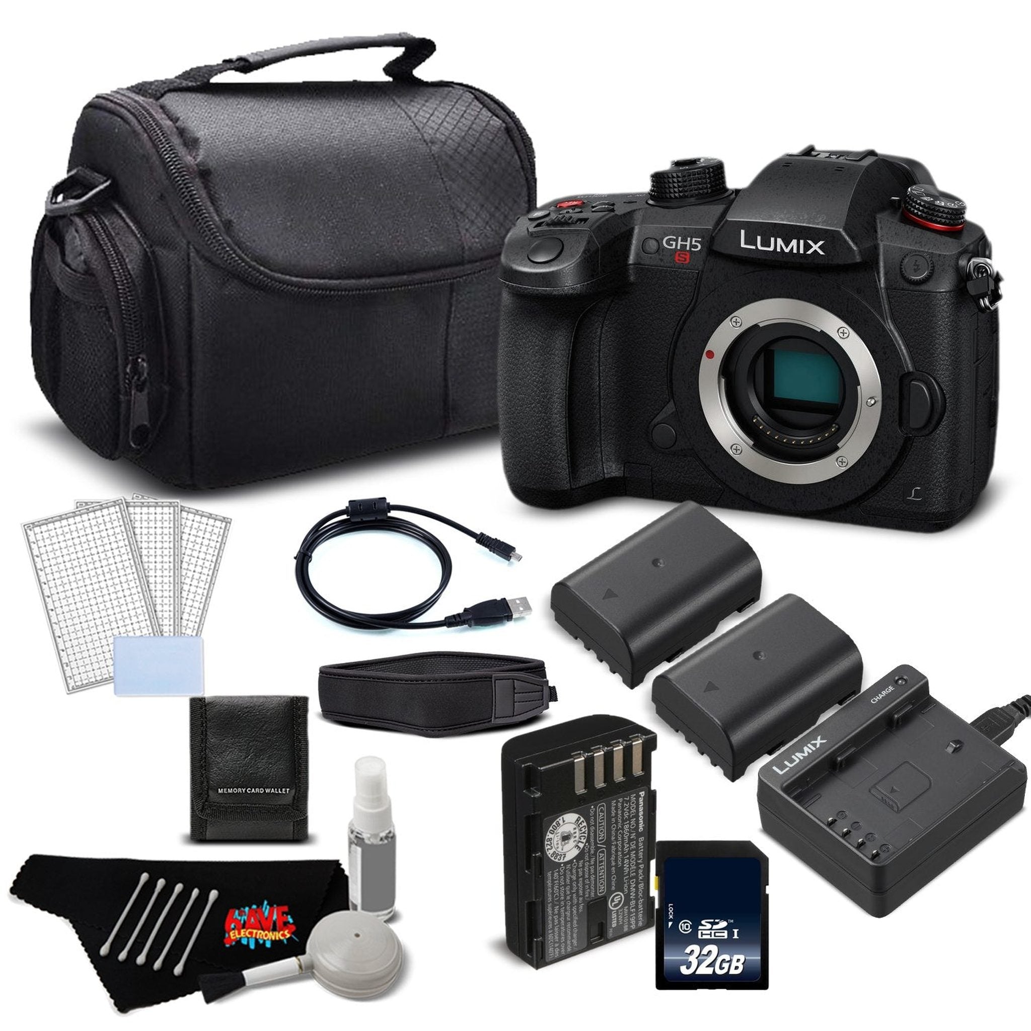 Panasonic Lumix DC-GH5S Mirrorless Micro Four Thirds Digital Camera DC-GH5S - Gold Level Bundle- International Version Panasonic