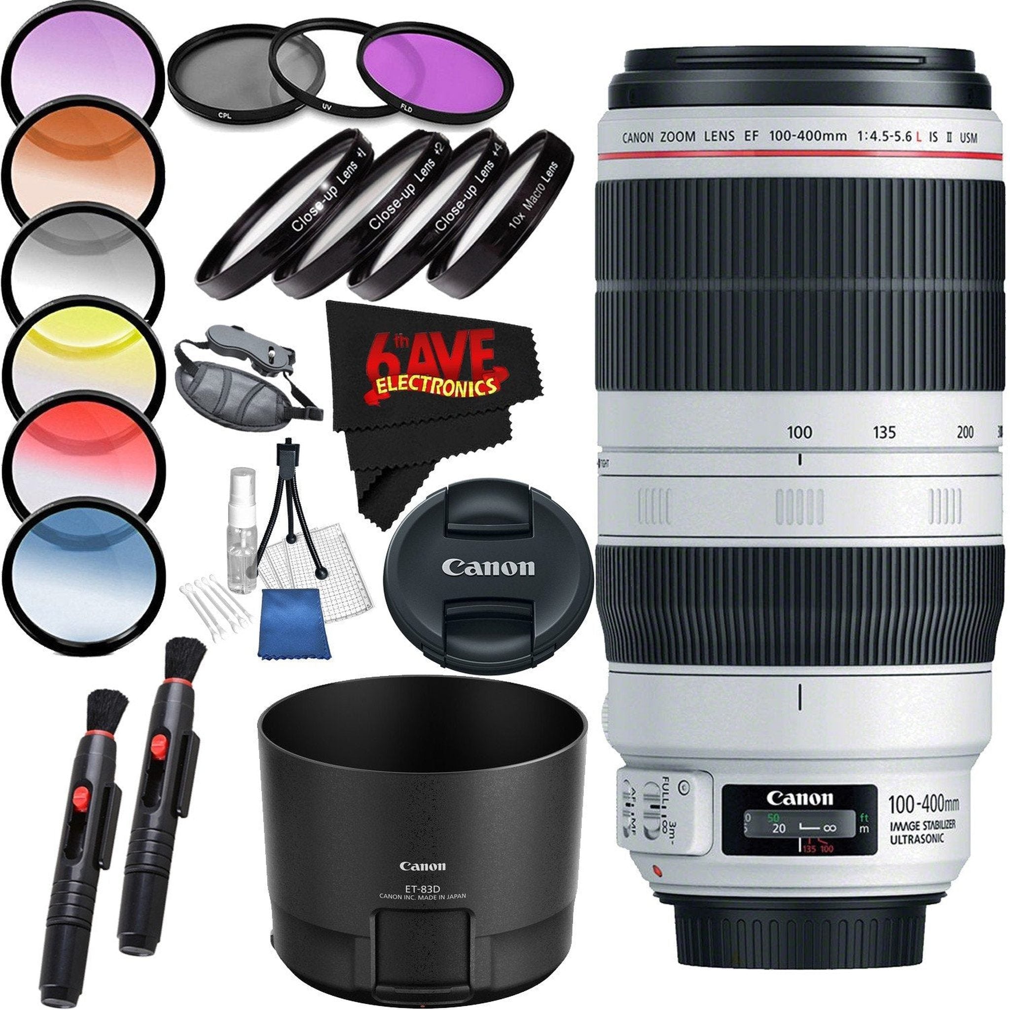 Canon EF 100-400mm f/4.5-5.6L is II USM Lens International Version Professional Accessory Combo Canon