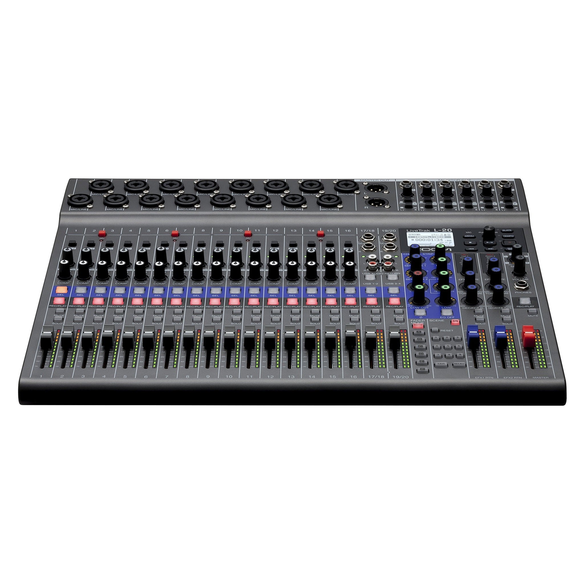 Zoom LiveTrak L-20 Digital Mixer & Multitrack Recorder, 20-Input/ 22-Channel SD Card Recorder, 22-in/4-out USB Audio Interface, 6 Customizable Outputs, Wireless iOS Control Zoom