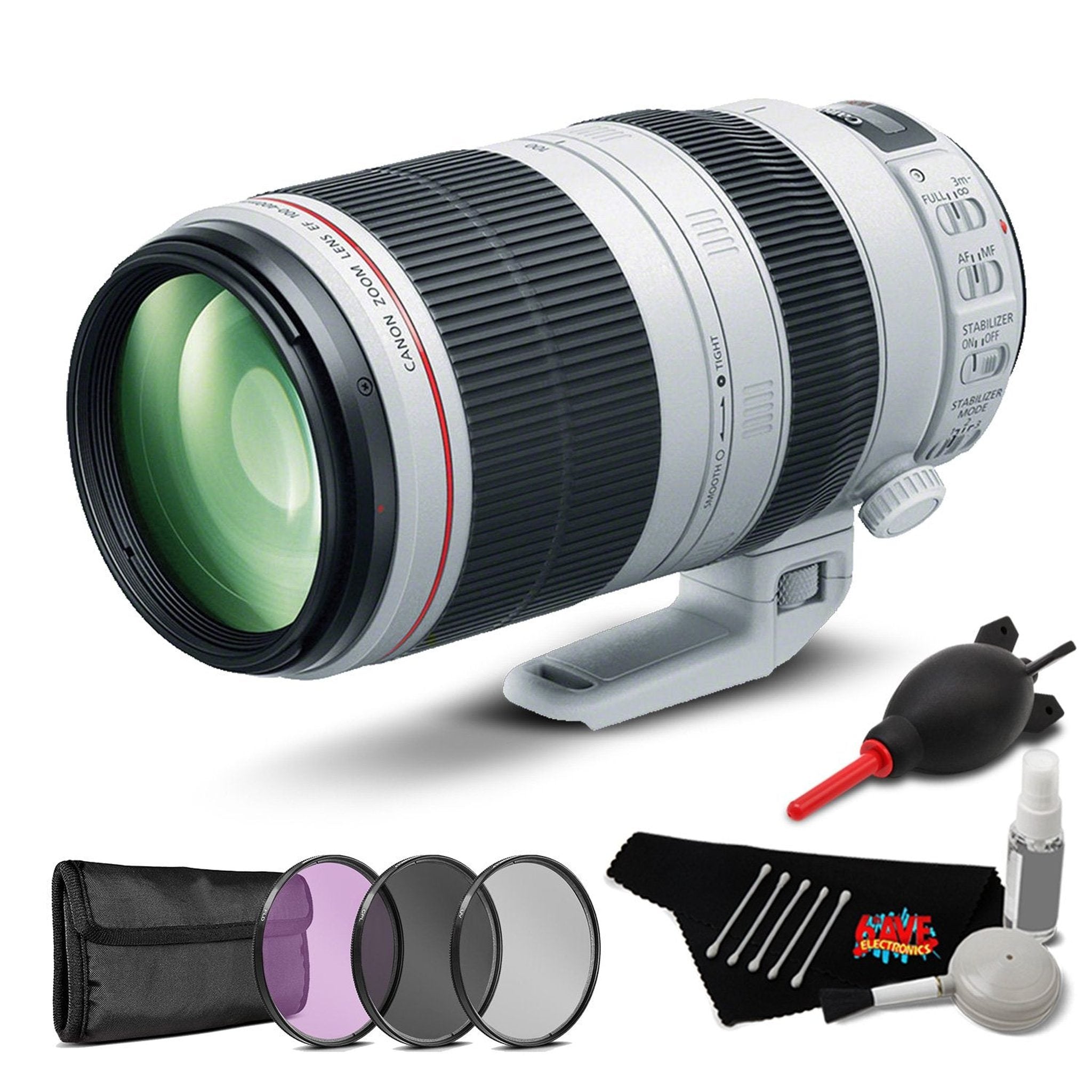 Canon EF 100-400mm f/4.5-5.6L is II USM Lens Accessory Bundle International Model