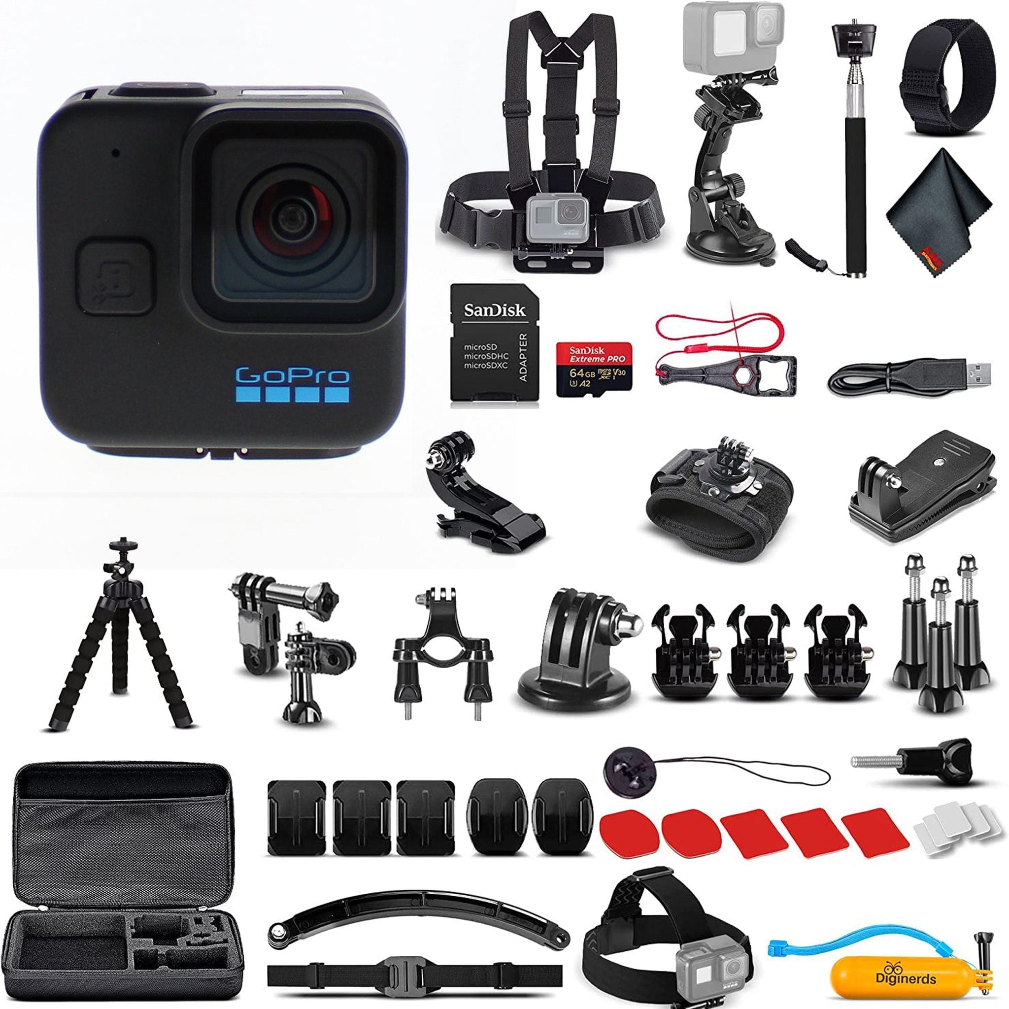 GoPro HERO11 Mini - Waterproof Action Camera 50 In 1 Accessory Bundle + More Black GoPro