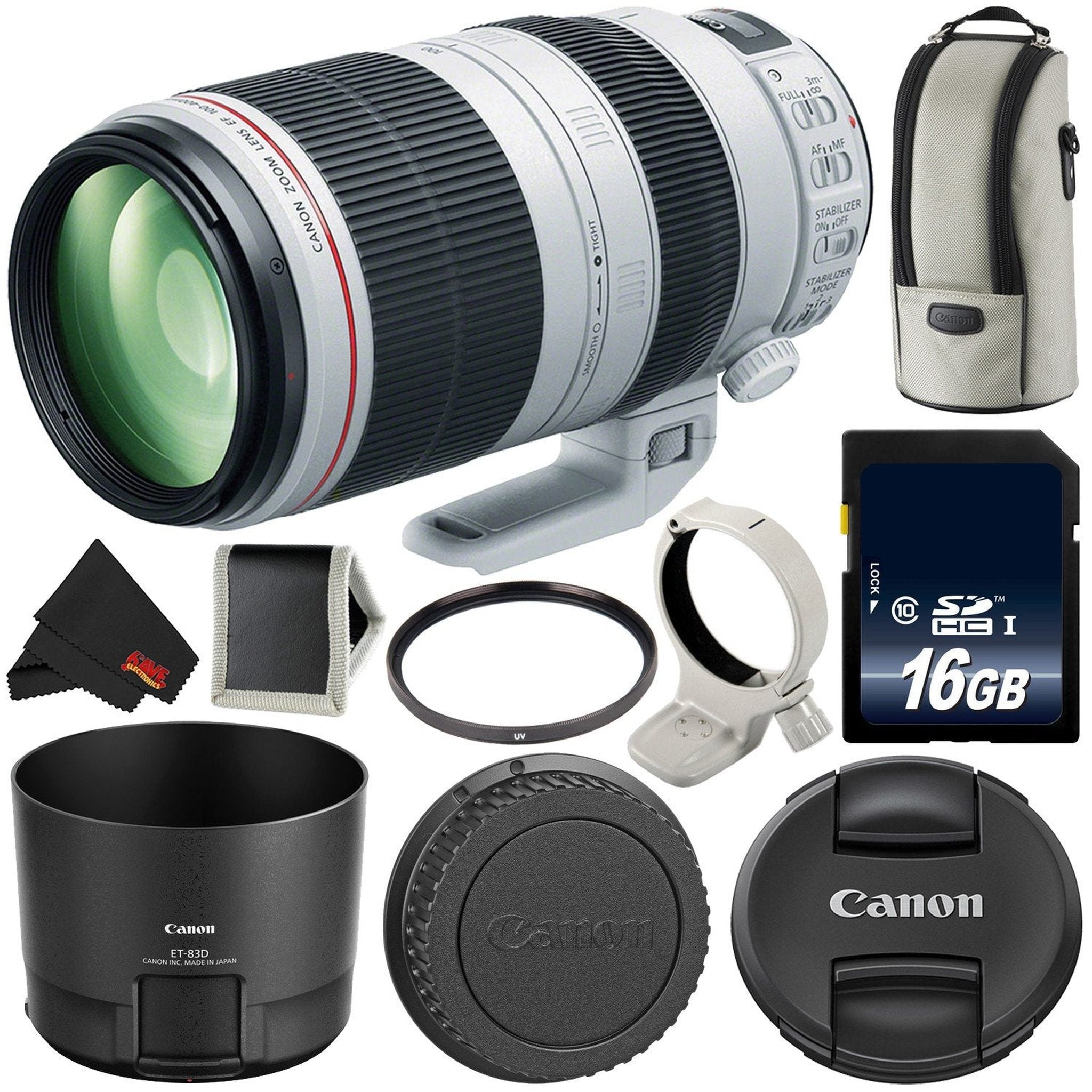 Canon EF 100-400mm f/4.5-5.6L is II USM Zoom Lens International Version Essential Bundle Canon