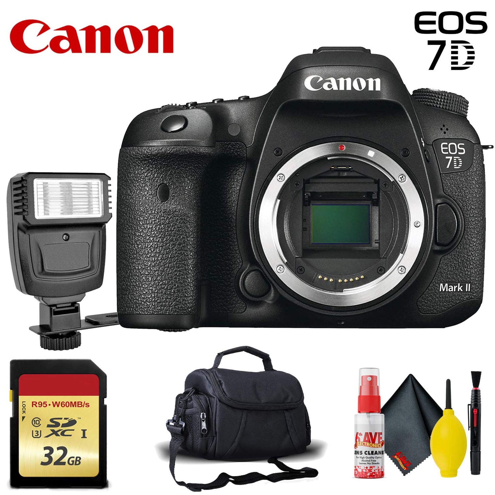 Canon EOS 7D Mark II DSLR Camera Body - 32GB Mem., Flash, Care Kit Canon