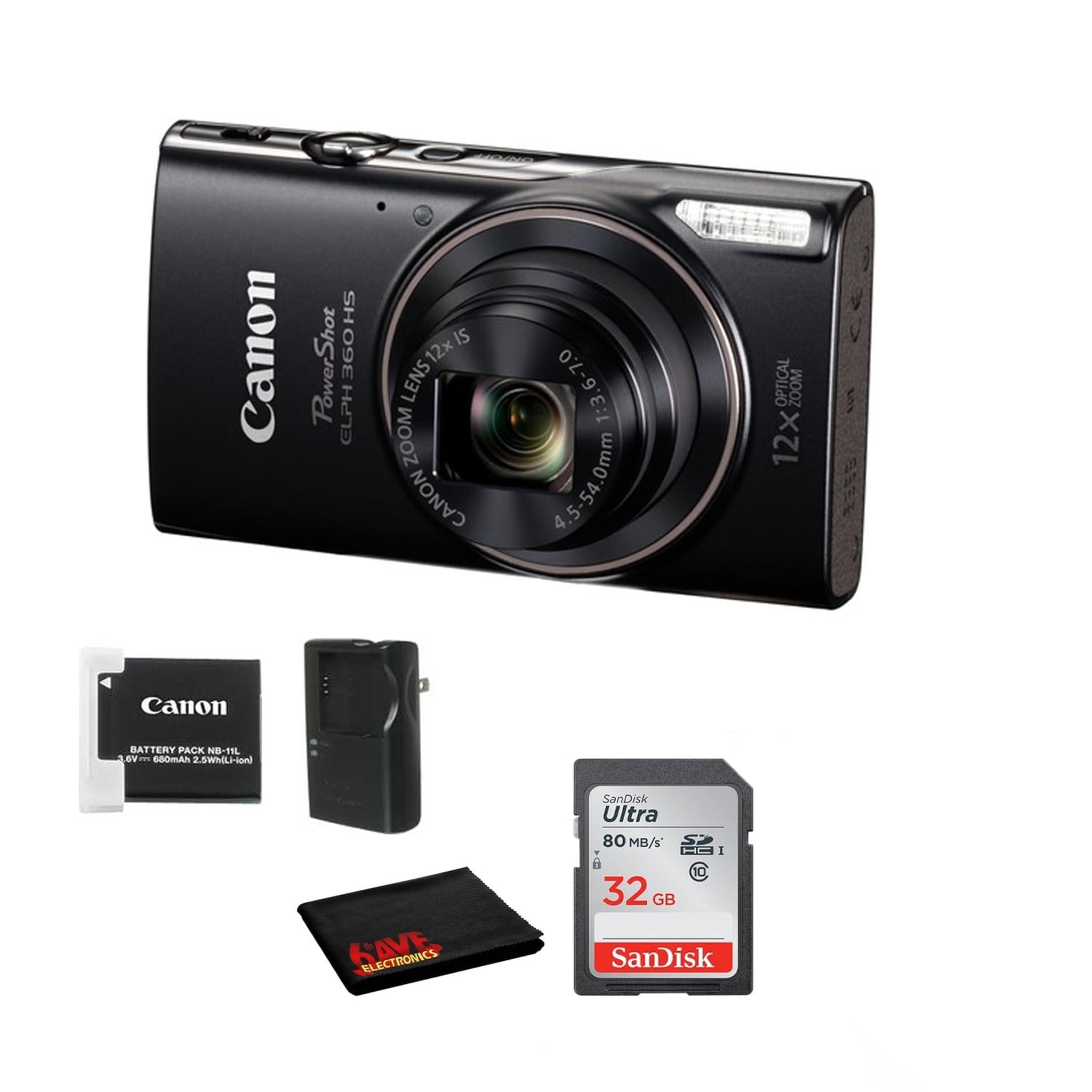 Canon PowerShot ELPH 360 HS Digital Camera Bundle with 32GB Card Canon