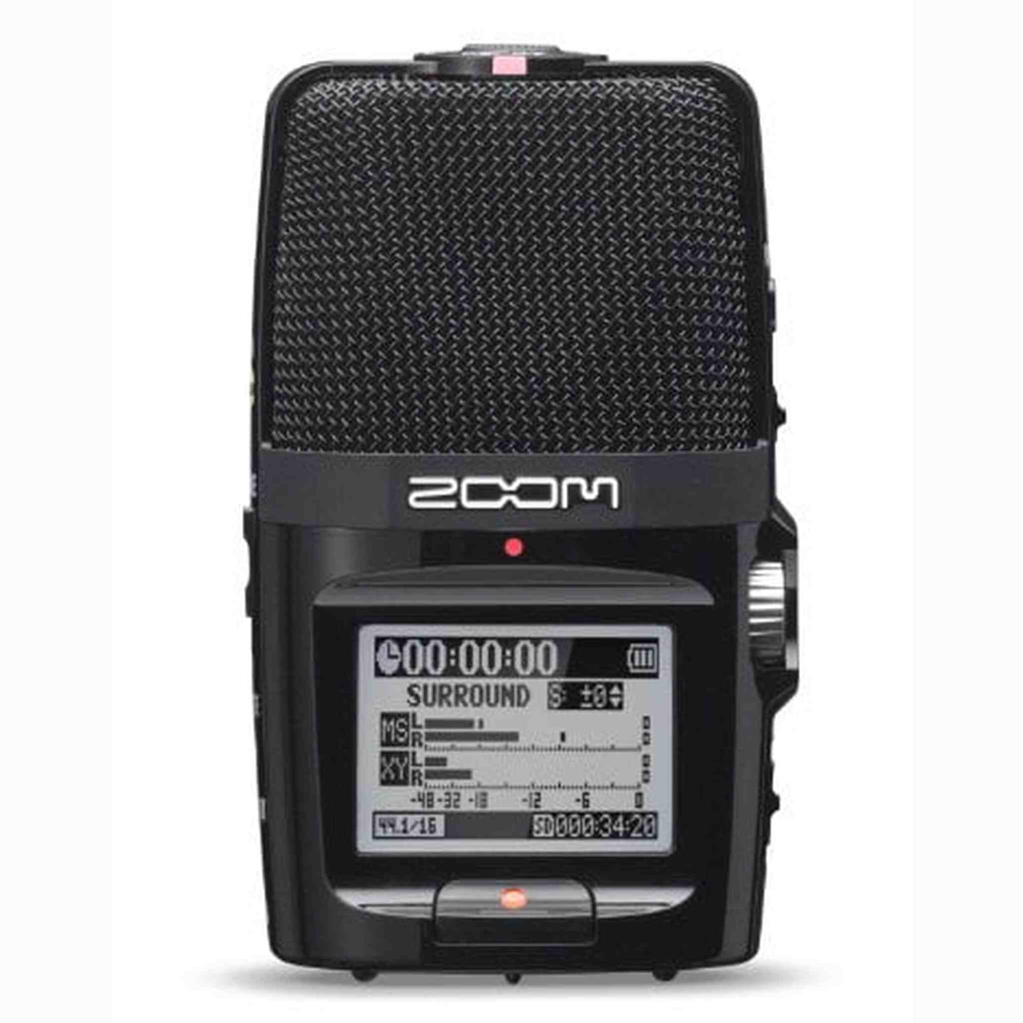 Zoom H2n Stereo/Surround-Sound Portable Recorder, 5 Built-In Microphones, X/Y, Mid-Side, Surround Sound, Ambisonics Mode, Records to SD Card, For Recording Music, Audio for Video, and Interviews Zoom