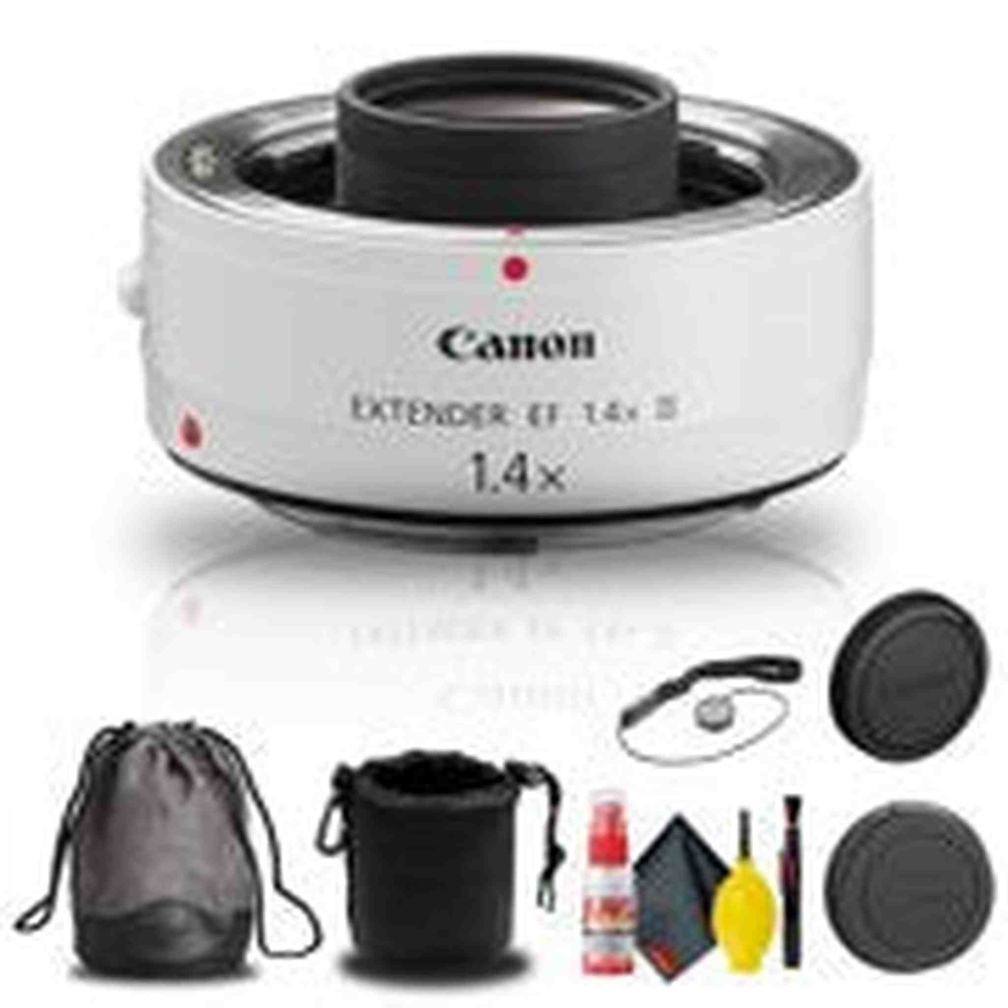 Canon Extender EF 1.4X III 4409B002 + Lens Pouch + Cap Keeper Base Bundle Canon