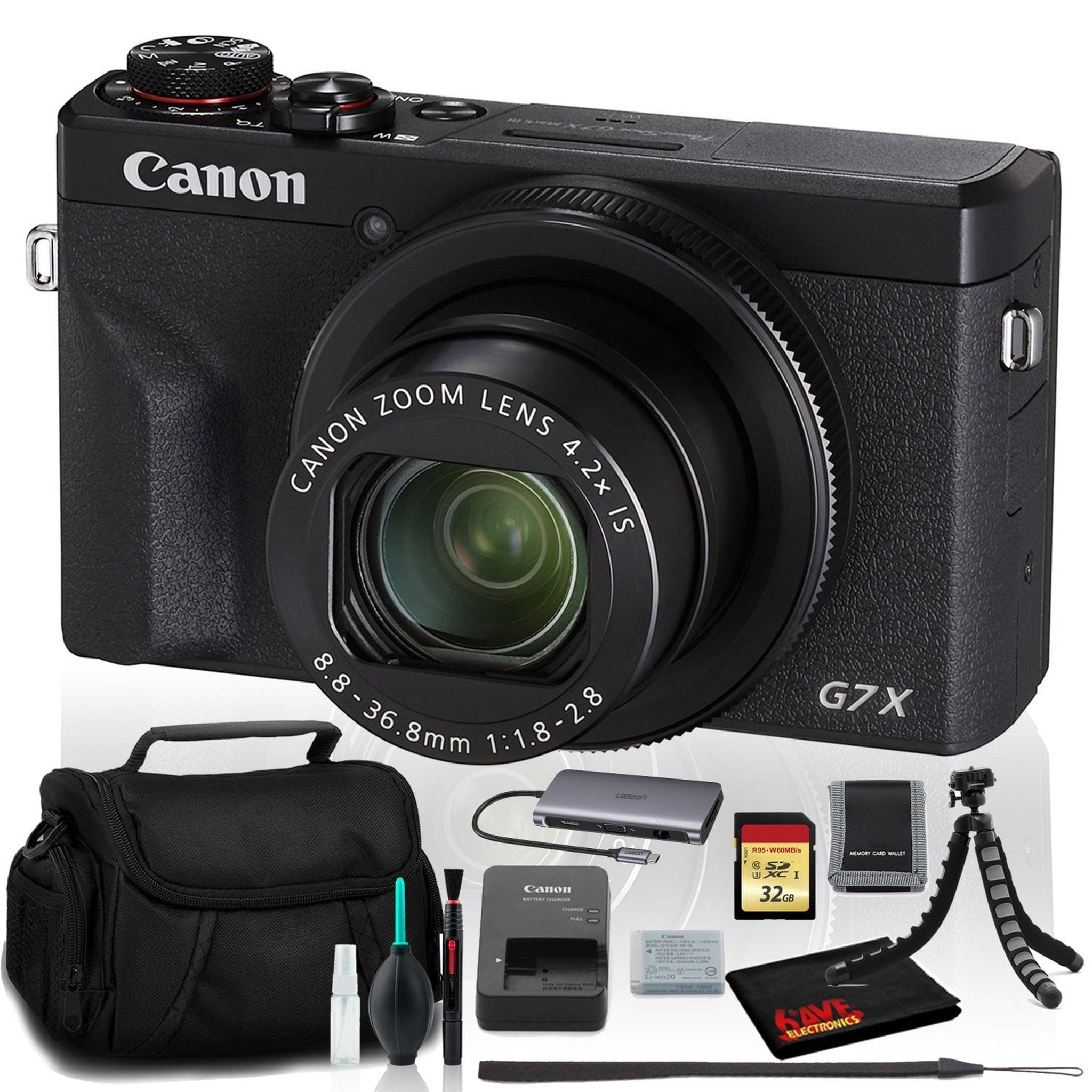 Canon PowerShot G7 X Mark III Digital Camera Intl Model Includes 32GB SD Kit Bundle Canon