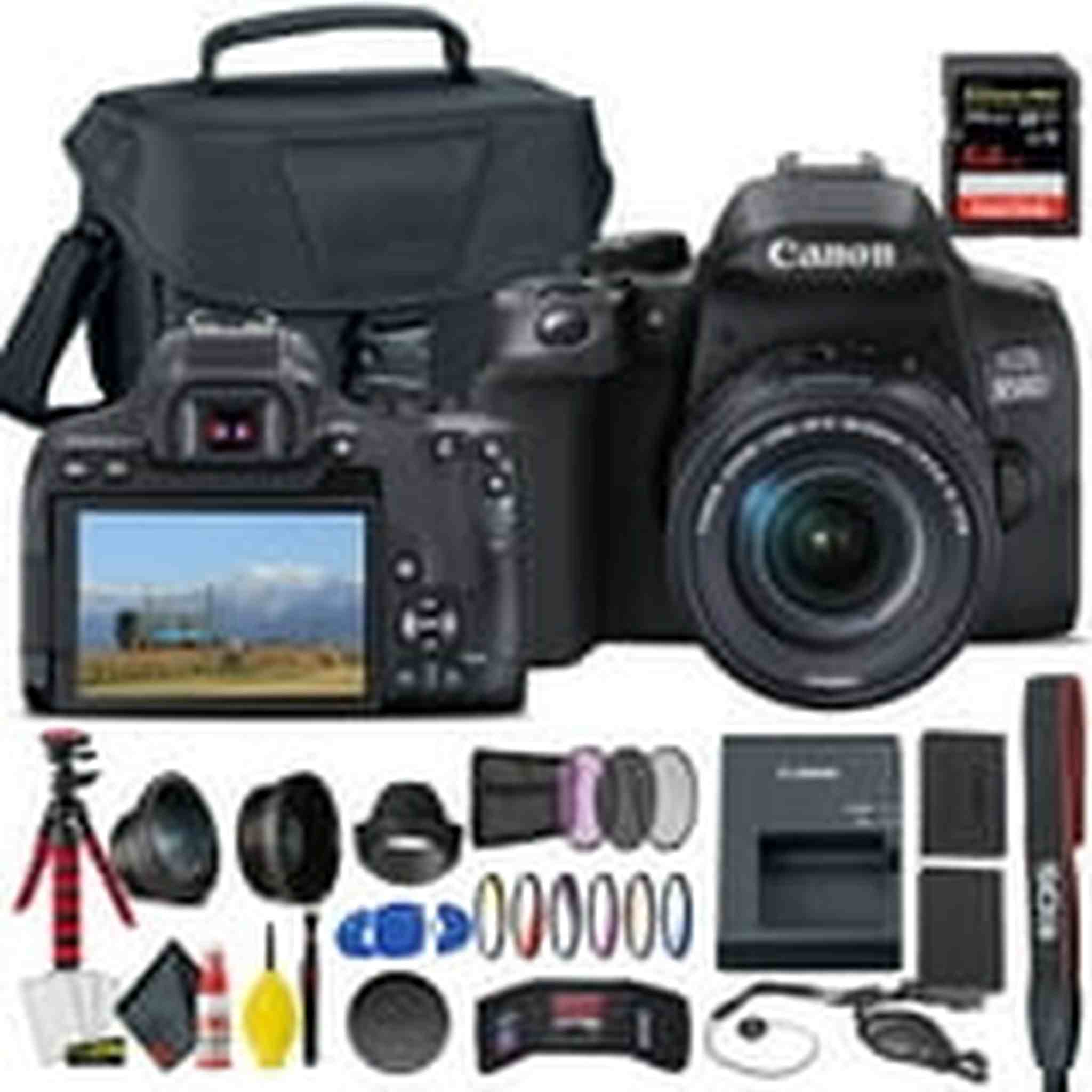 Canon EOS 850D / Rebel T8i DSLR Camera With 18-55mm Lens + Extra Lenses & Battery Bundle Canon