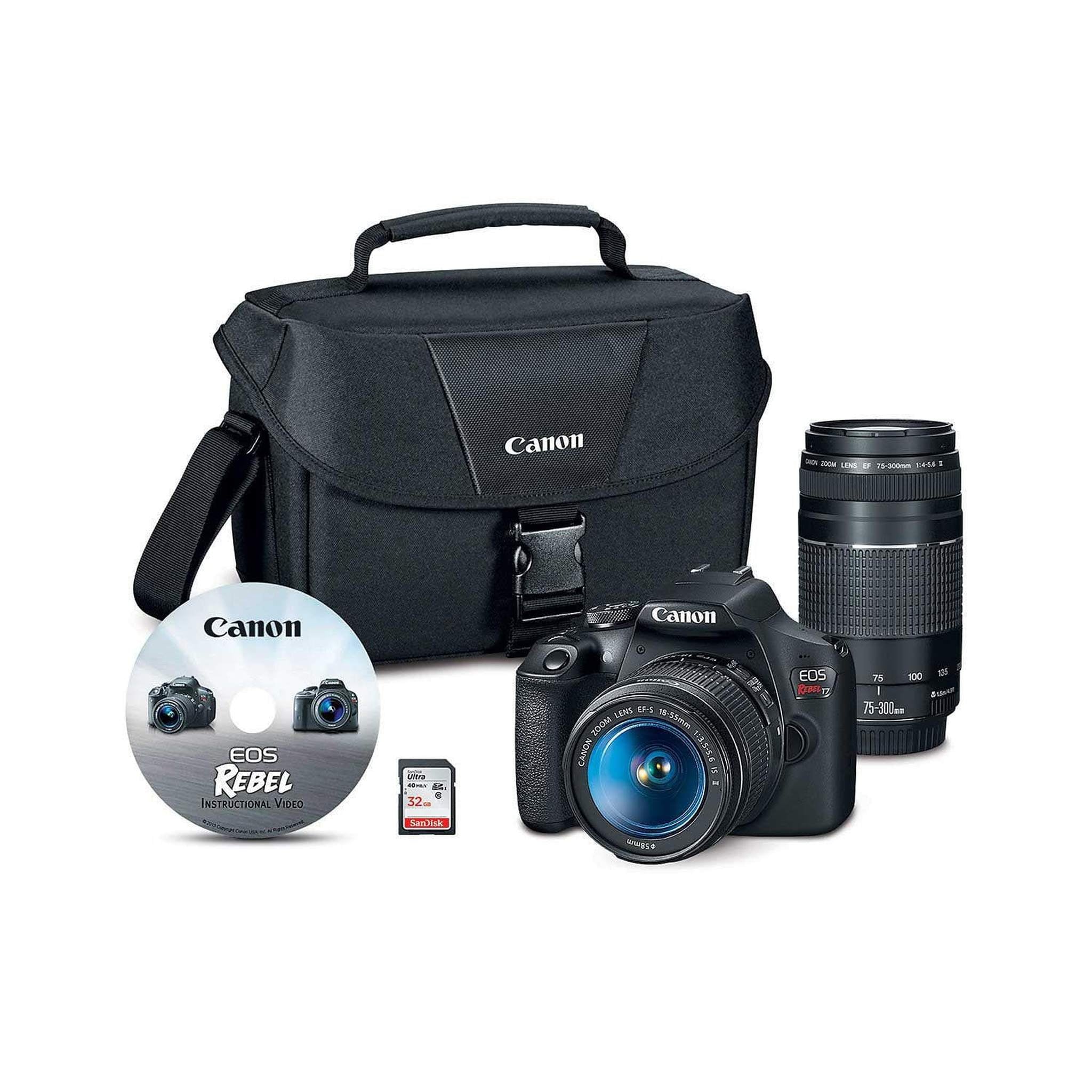 Canon EOS Rebel T7 24.1MP Digital SLR Camera Bundle with 18-55mm & 75-300mm Lens Canon