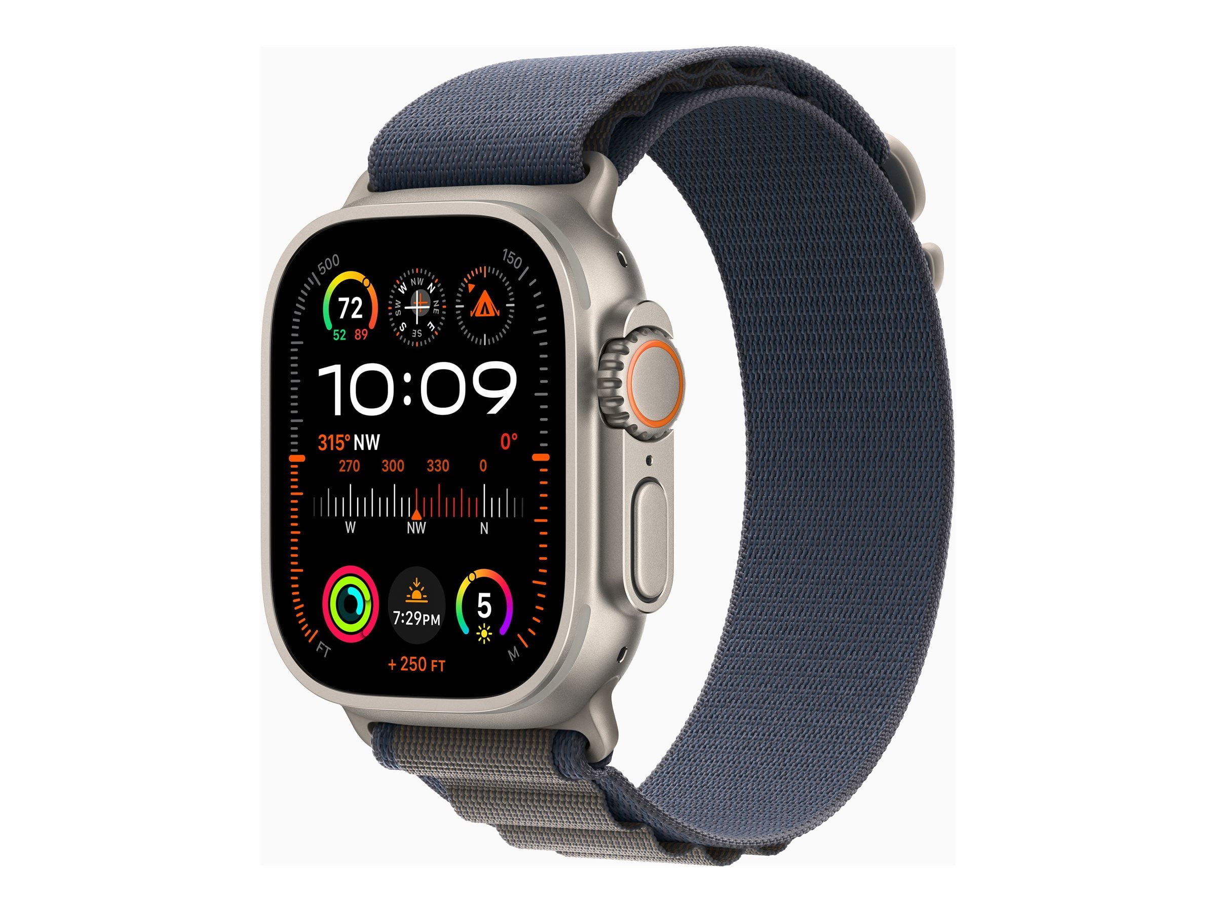 Apple Watch Ultra 2 [GPS + Cellular 49mm] Smartwatch with Rugged Titanium Case & Blue Alpine Loop Medium. (Carbon Neutral)