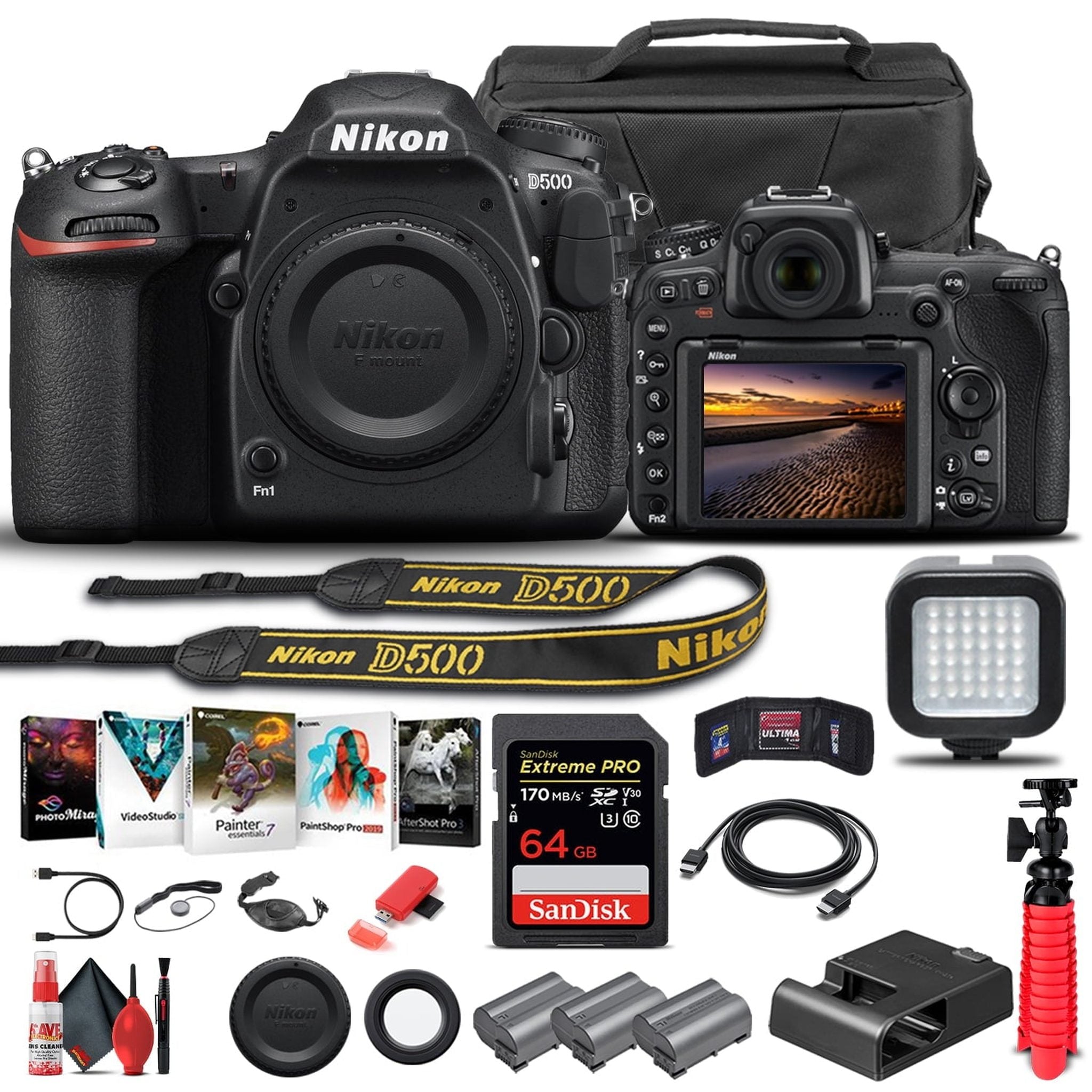 Nikon D500 DSLR Camera Body Only 1559 - Advanced Bundle Nikon