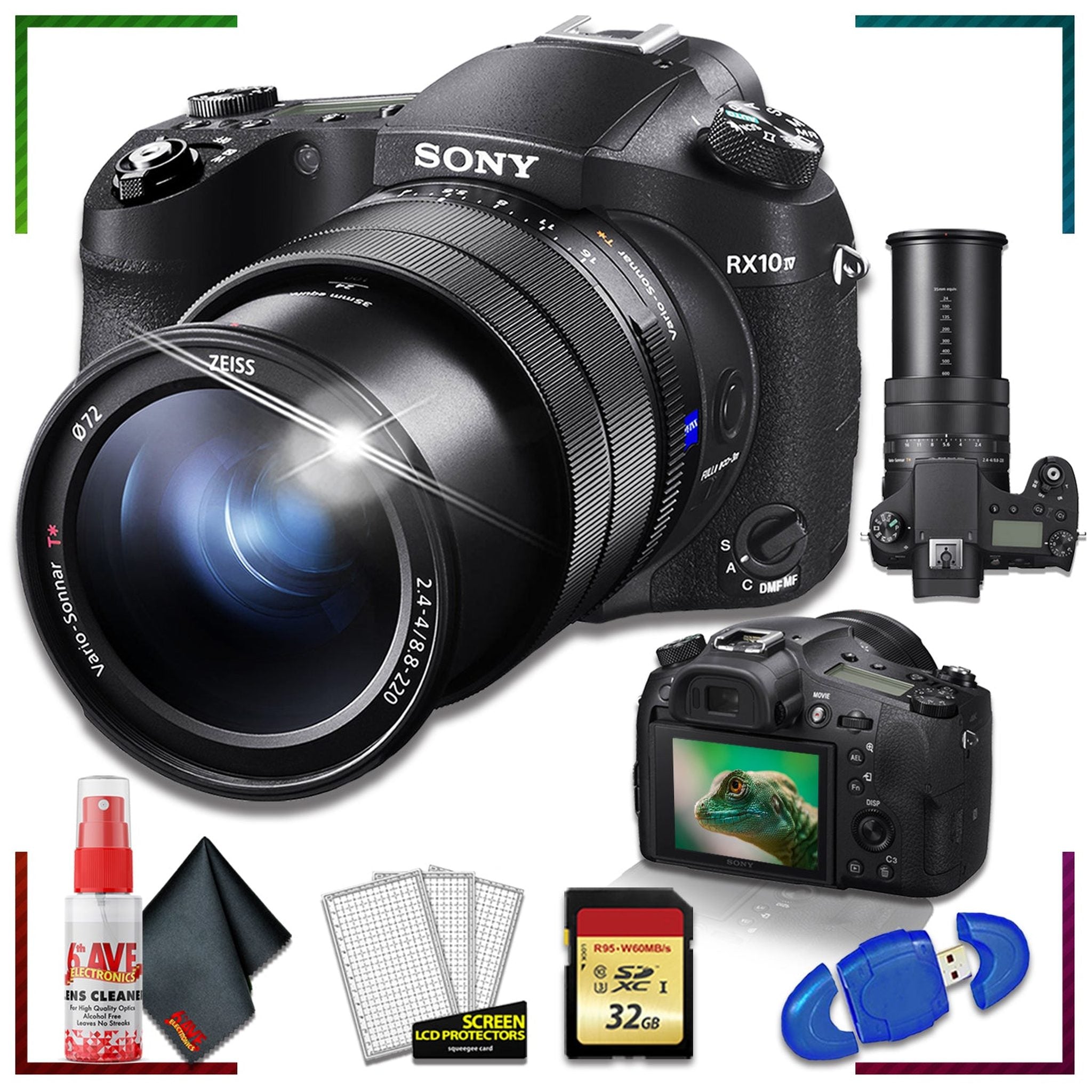 Cyber-Shot DSC-RX10 IV Digital Camera with 32 gb Memory Bundle Sony