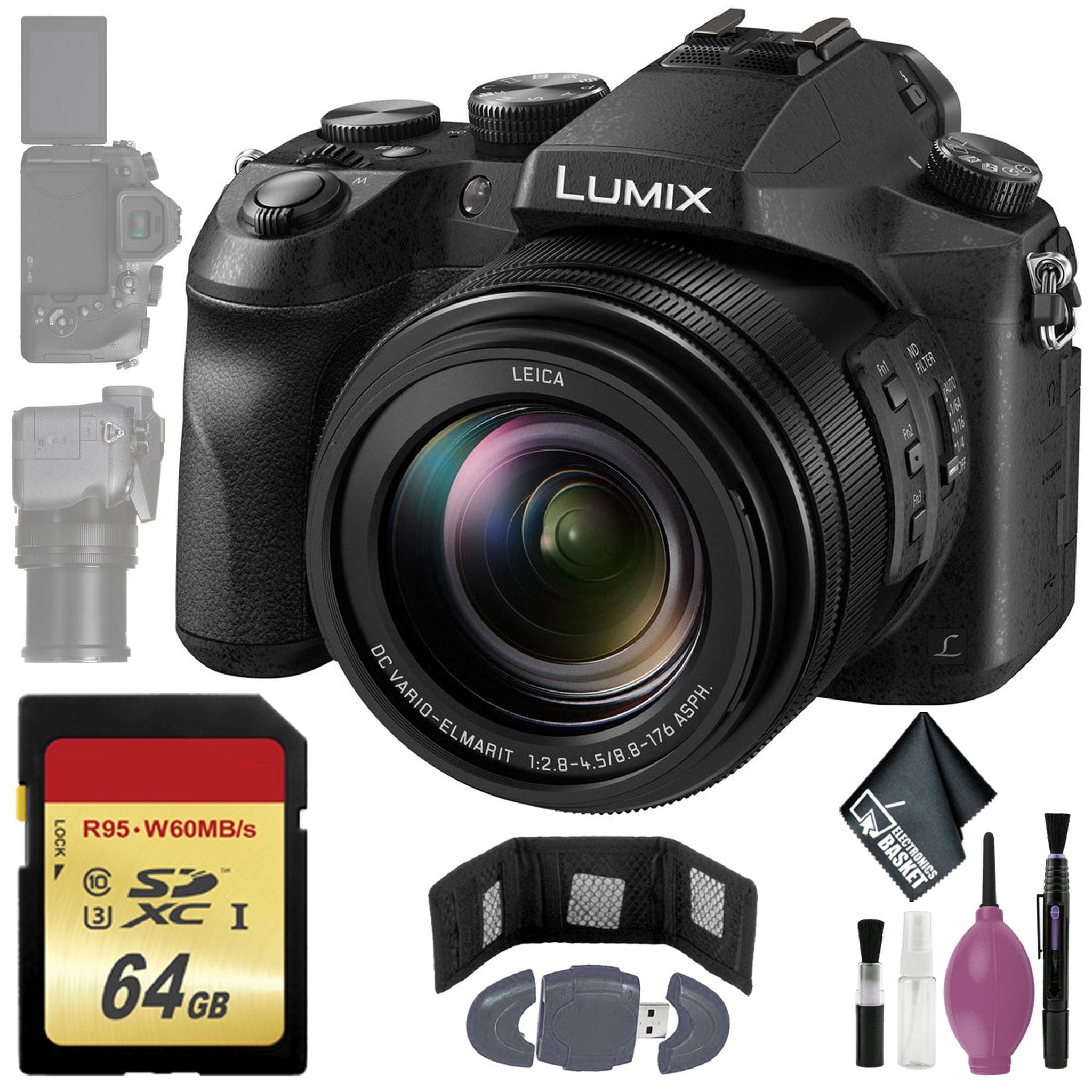 Panasonic Lumix DMC-FZ2500 Digital Camera - 64GB - Memory Card Wallet & Reader Panasonic