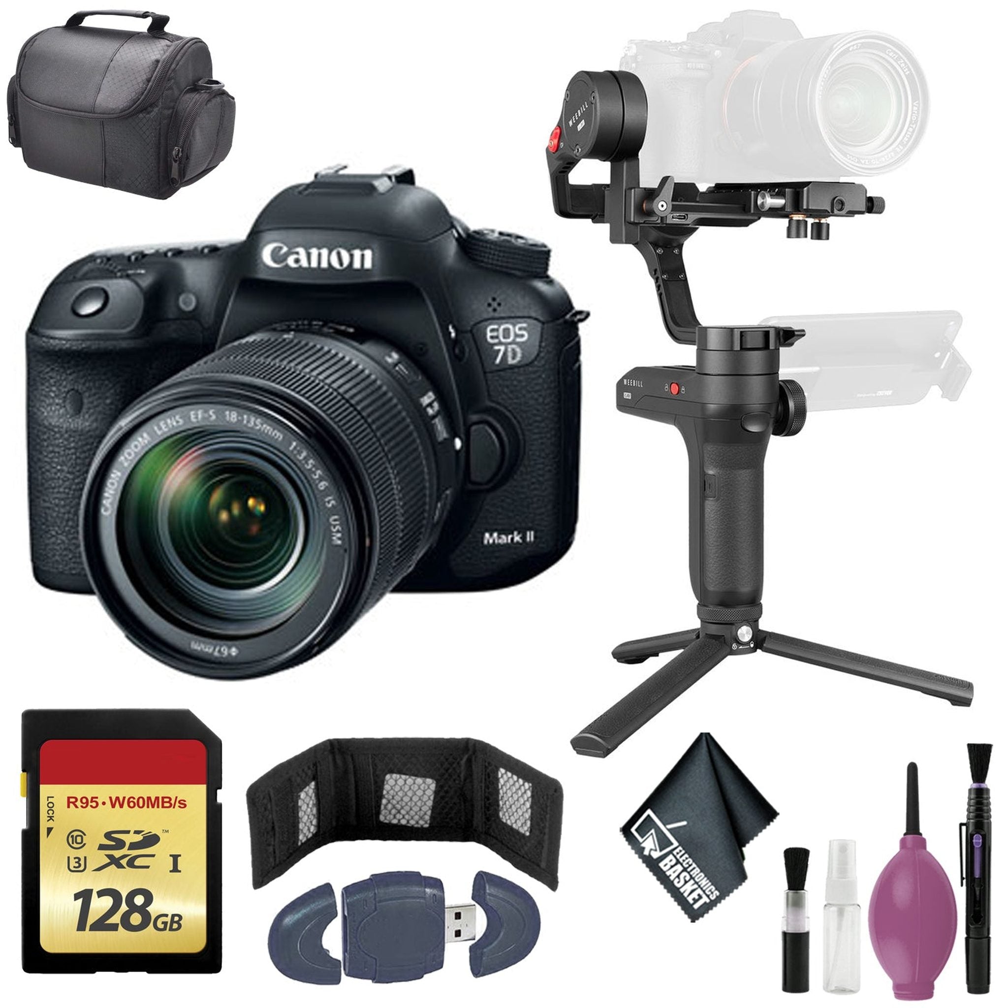 Zhiyun-Tech WEEBILL LAB Handheld Stabilizer - Canon EOS 7D Mark II DSLR Camera w/ WE1 WIFI Adapter - 128GB -Case Zhiyun-Tech