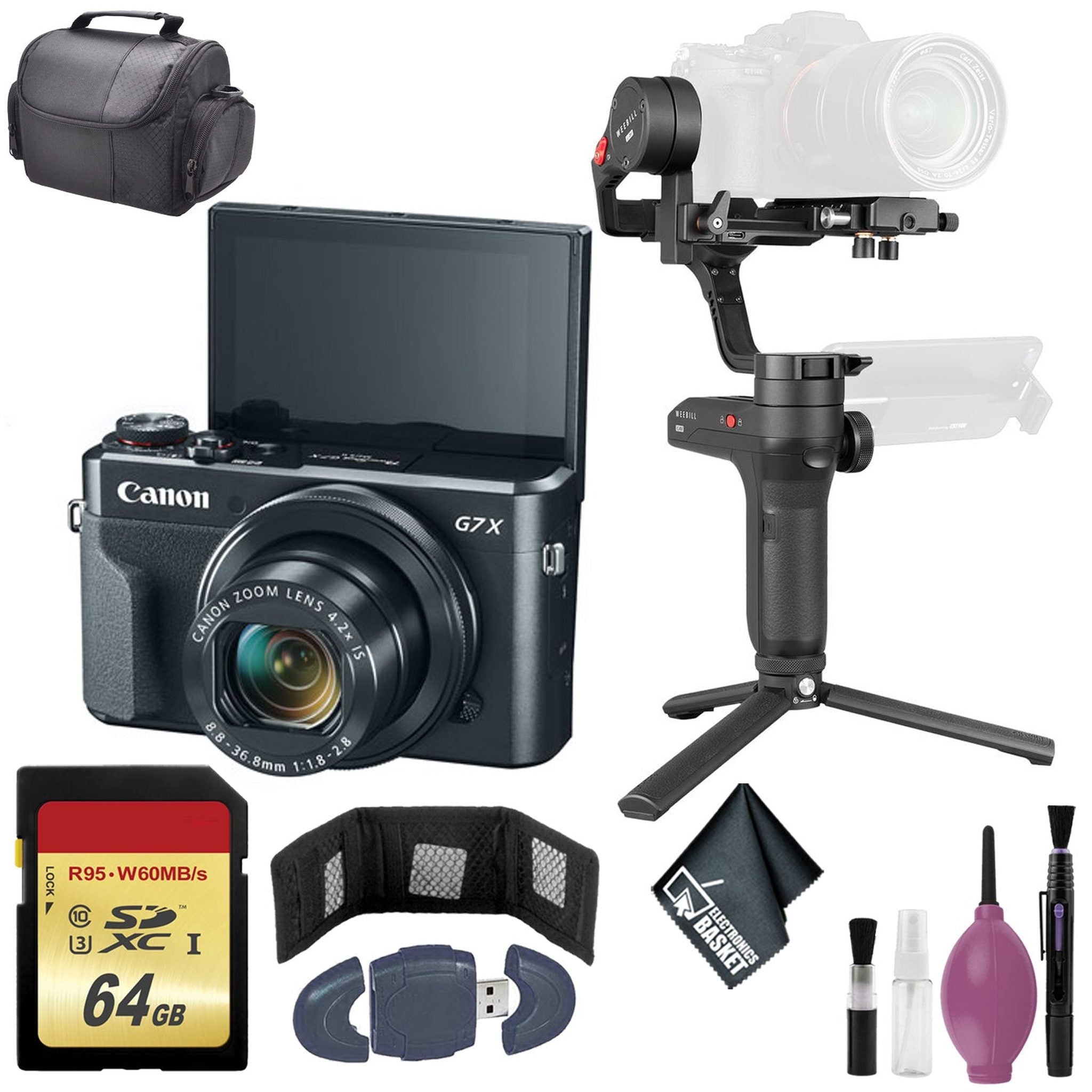 Zhiyun-Tech WEEBILL LAB Handheld Stabilizer - CANON POWERSHOT G7X MARK II DIGITAL CAMERA - 64GB Case Zhiyun-Tech