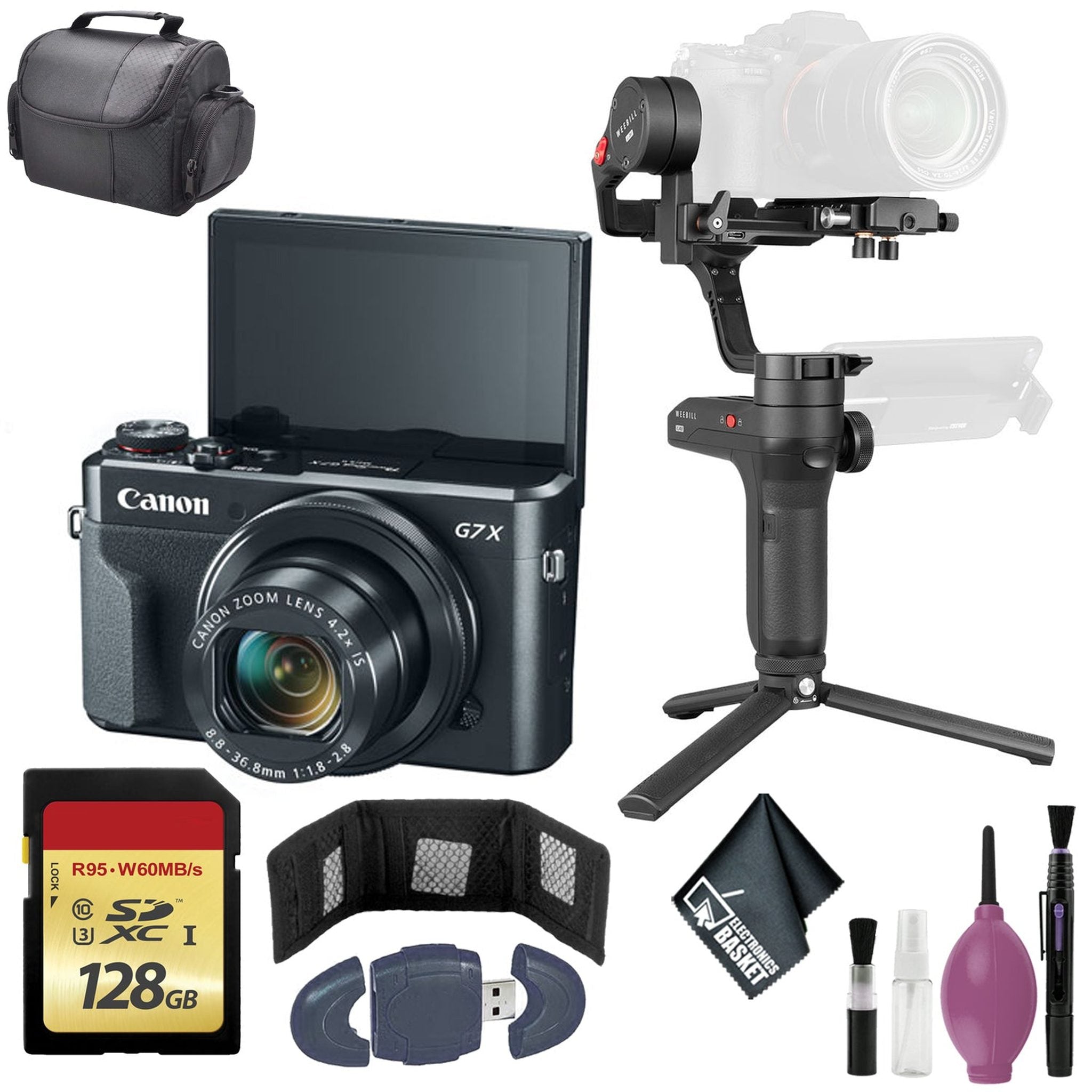 Zhiyun-Tech WEEBILL LAB Handheld Stabilizer - CANON POWERSHOT G7X MARK II DIGITAL CAMERA - 128GB Case Zhiyun-Tech