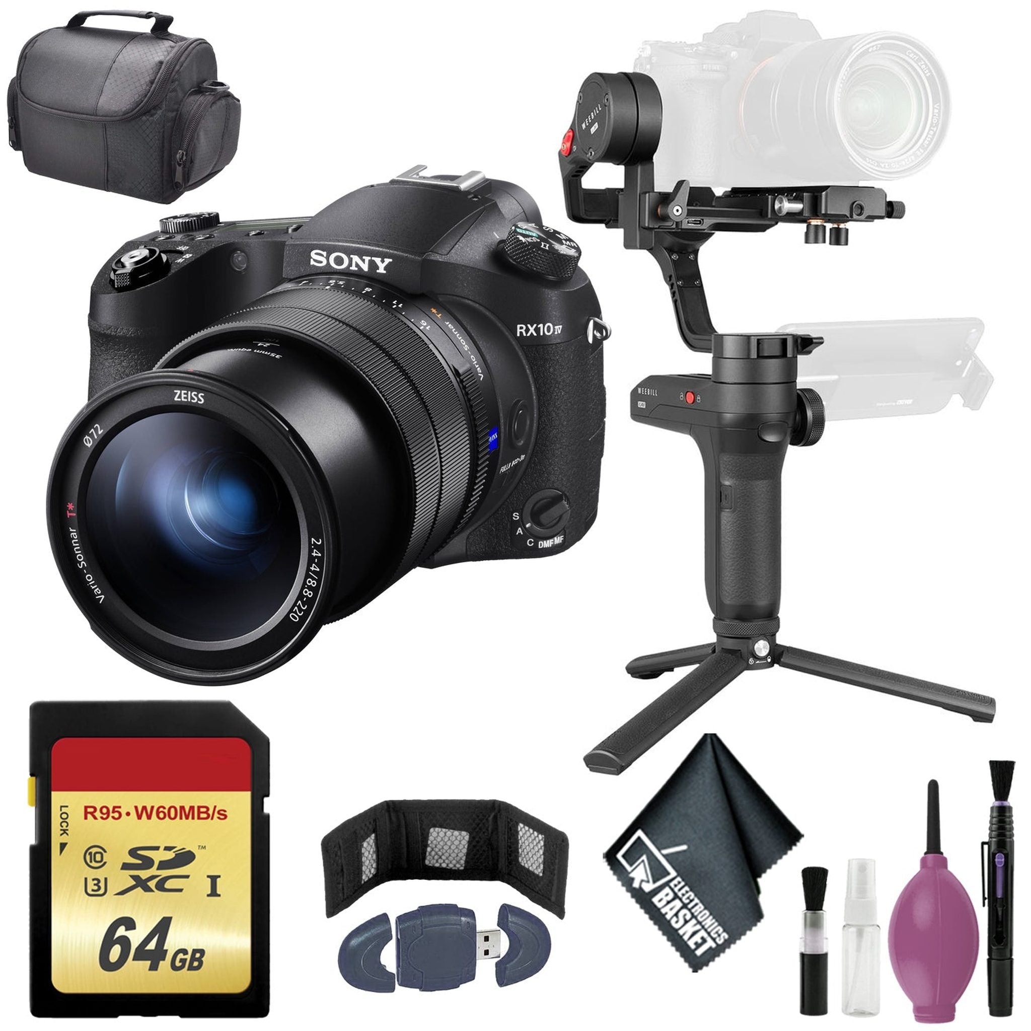 Zhiyun-Tech WEEBILL LAB Handheld Stabilizer - Sony Cyber-shot DSC-RX10 IV Digital Camera - 64GB Case Zhiyun-Tech