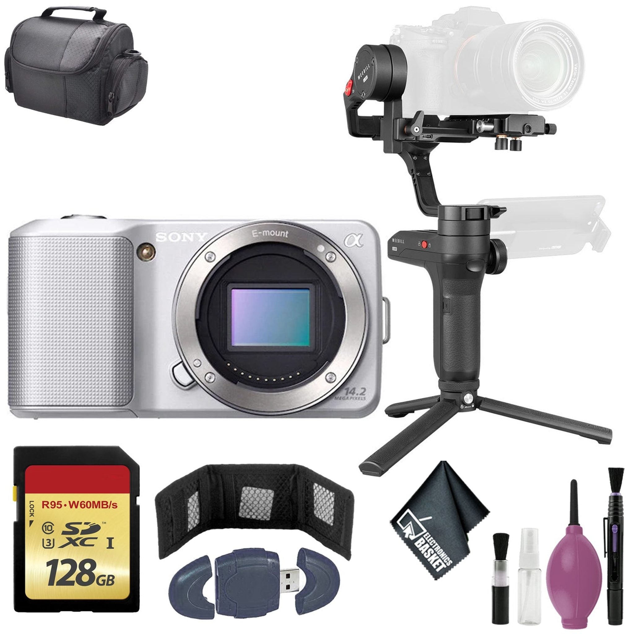 Zhiyun-Tech WEEBILL LAB Handheld Stabilizer - SONY DSLR-NEX3 SILVER BODY ONLY - 128GB Case Zhiyun-Tech