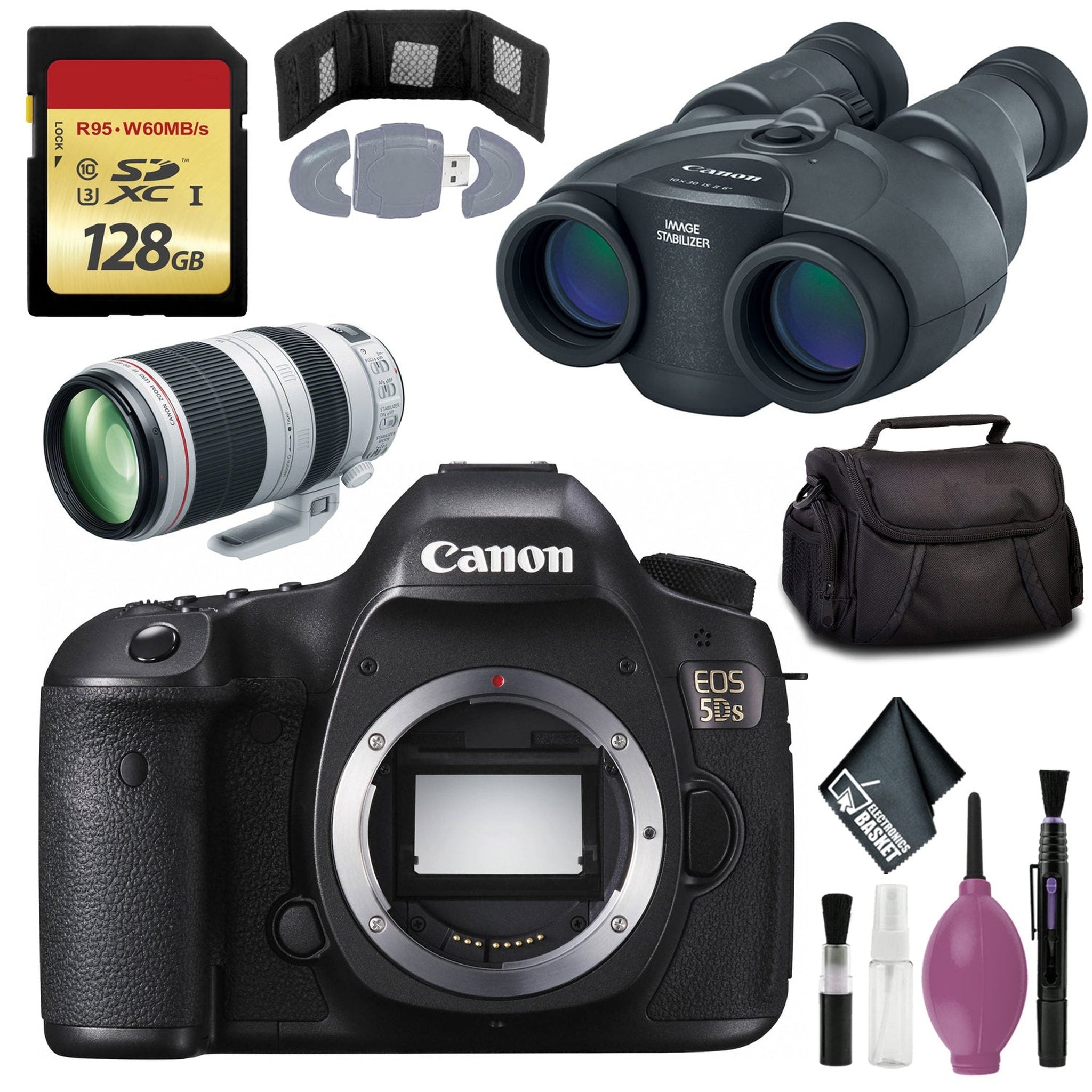 Canon 10x30 IS II Image Stabilized Binocular - Canon????EOS 5DS DSLR Camera - 128GB Card - EF 100-400MM F/4.5-5.6L IS II USM LENS Canon