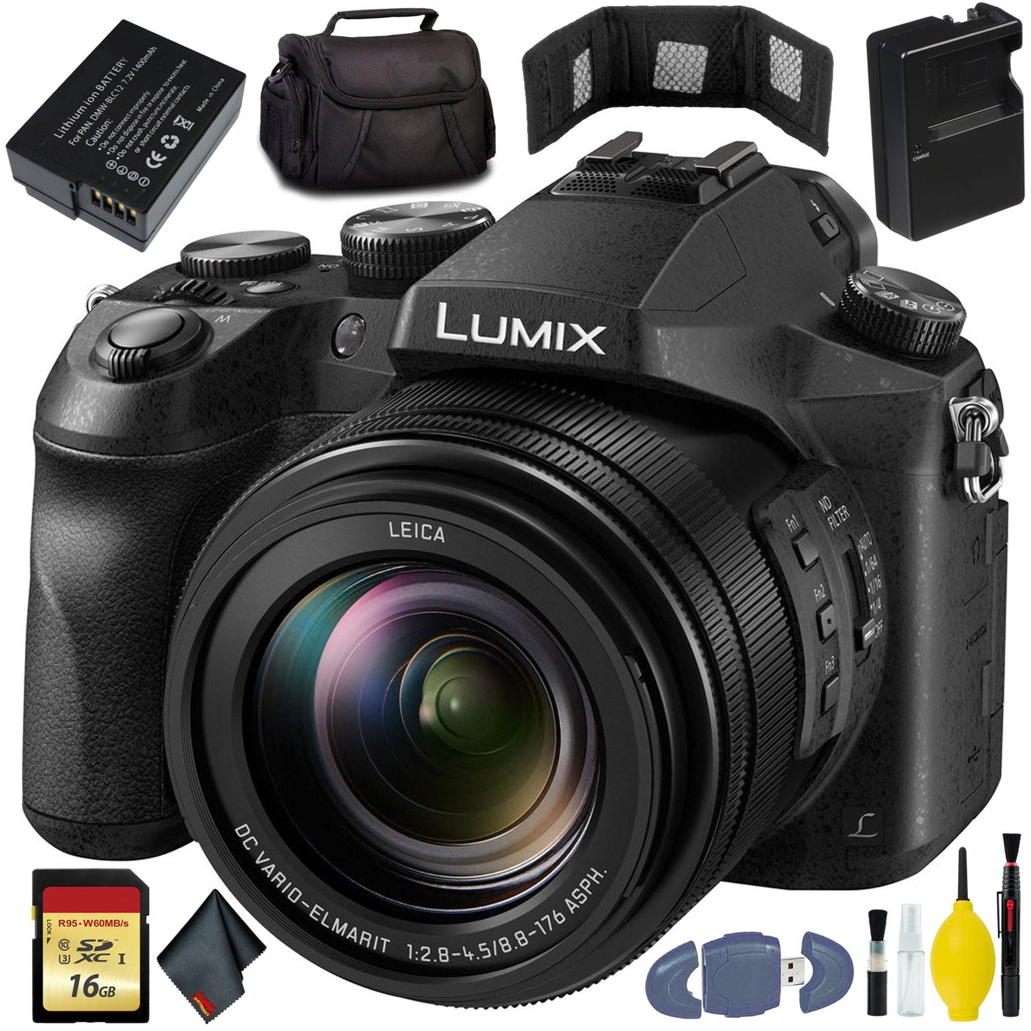 Panasonic Lumix DMC-FZ2500 Camera - Battery 2 - Charger - 16GB + Panasonic