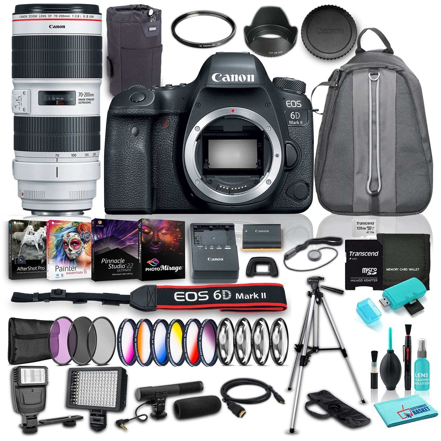 Canon EOS 6D Mark II DSLR Camera Body Only , 26.2MP Full-Frame CMOS Sensor w/ 19 Piece Accessories Canon