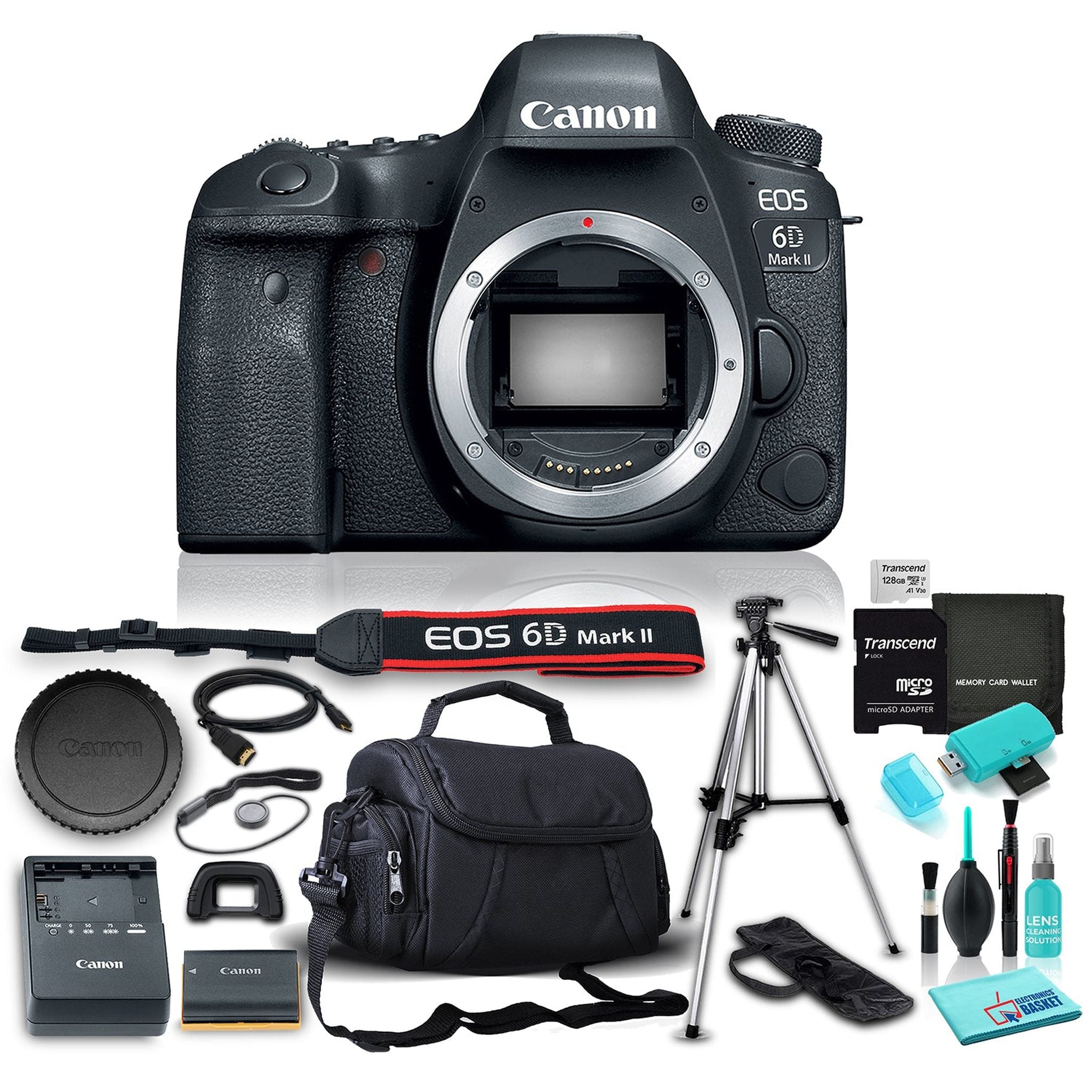 Canon EOS 6D Mark II DSLR Camera Body Only , 45-Point All-Cross Type AF System, DIGIC 7 Image Processor w/ 8 Piece Accessories Canon