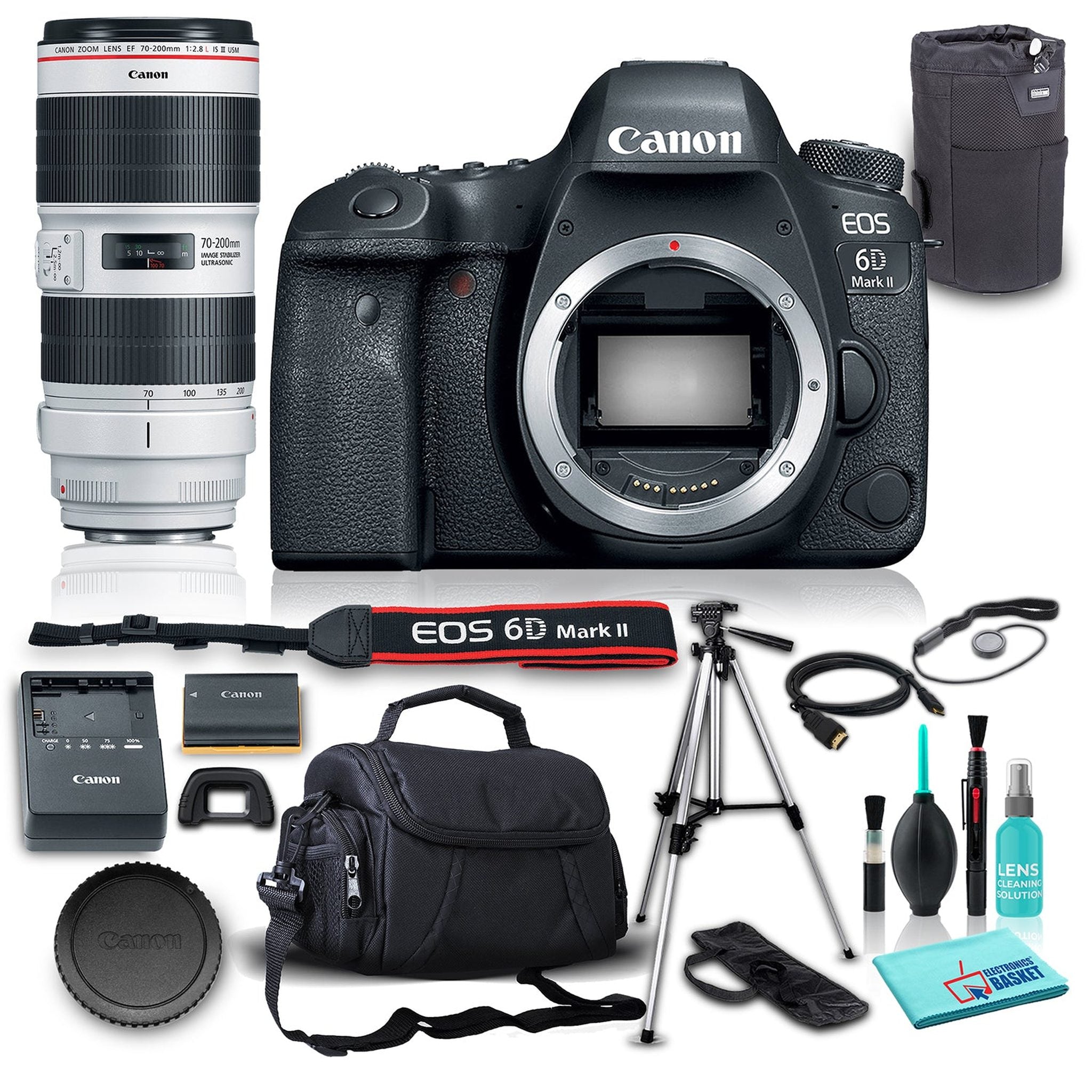 Canon EOS 6D Mark II DSLR Camera Body Only , 26.2MP Full-Frame CMOS Sensor w/ 6 Piece Accessories Canon