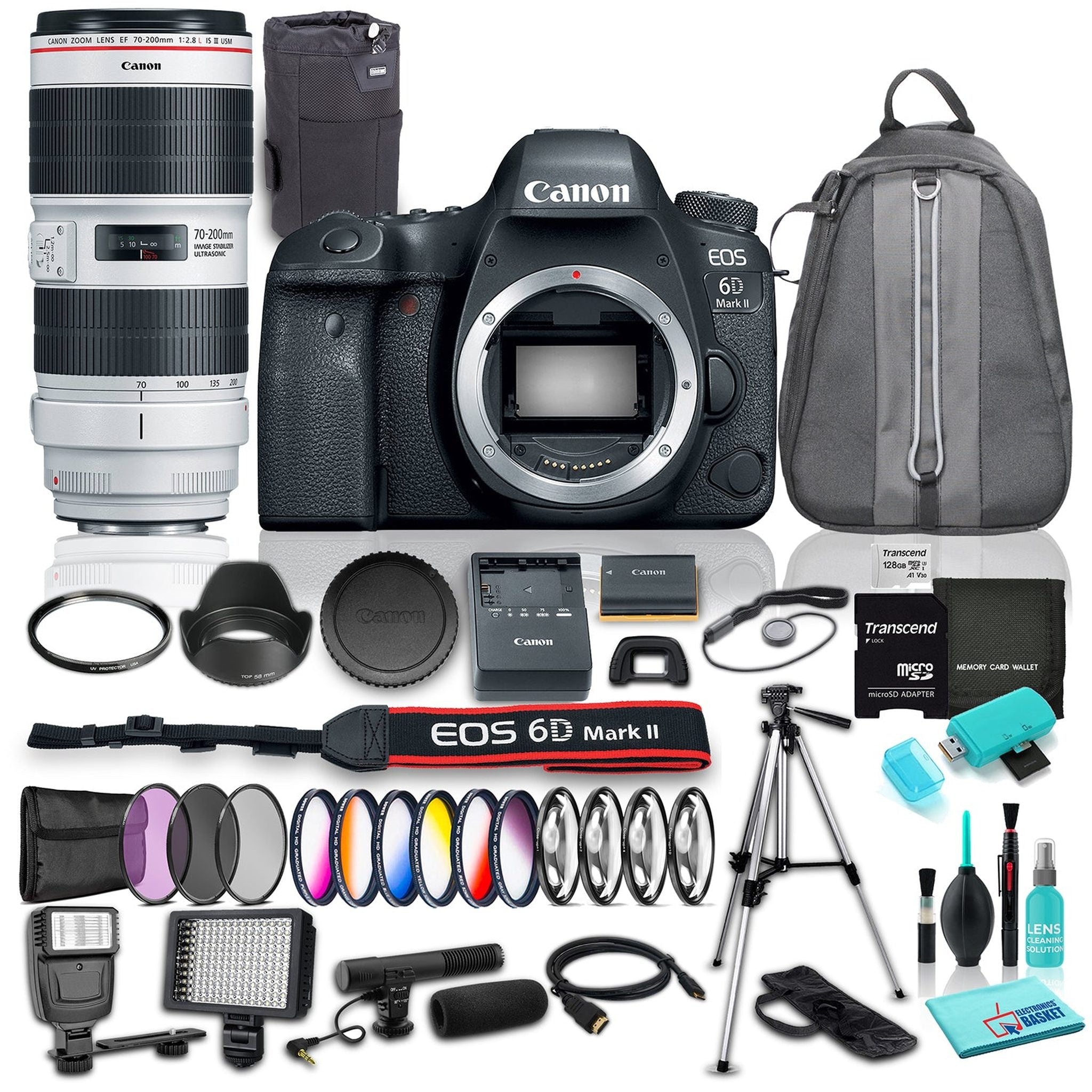 Canon EOS 6D Mark II DSLR Camera Body Only w/ Canon EF 70-200mm f/2.8L IS III USM Lens Bundle w/ 17 Piece Accessories Canon